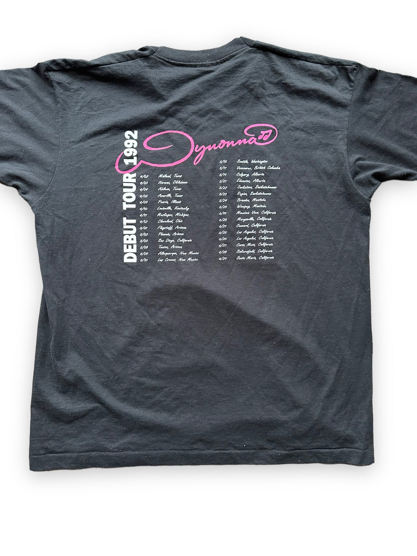 Rear Detail on Vintage Wynonna Judd 1992 Debut Tour Tee SZ XL | Country Music T-Shirts Seattle | Barn Owl Vintage Goods
