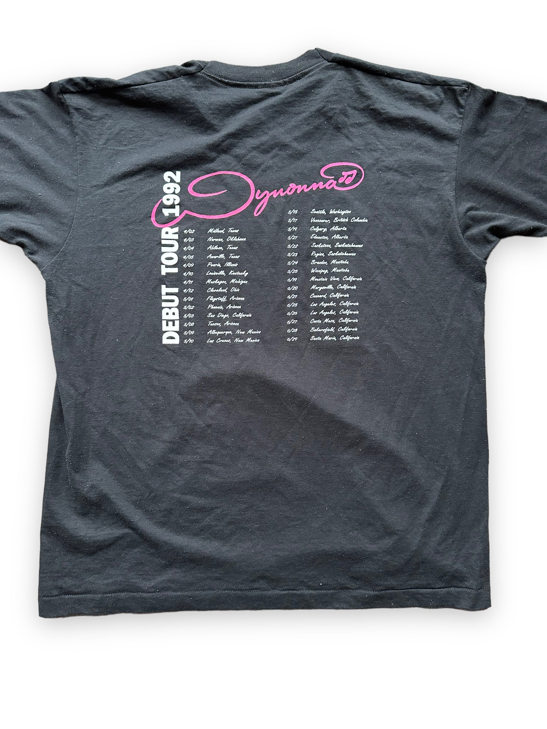 Rear Detail on Vintage Wynonna Judd 1992 Debut Tour Tee SZ XL | Country Music T-Shirts Seattle | Barn Owl Vintage Goods
