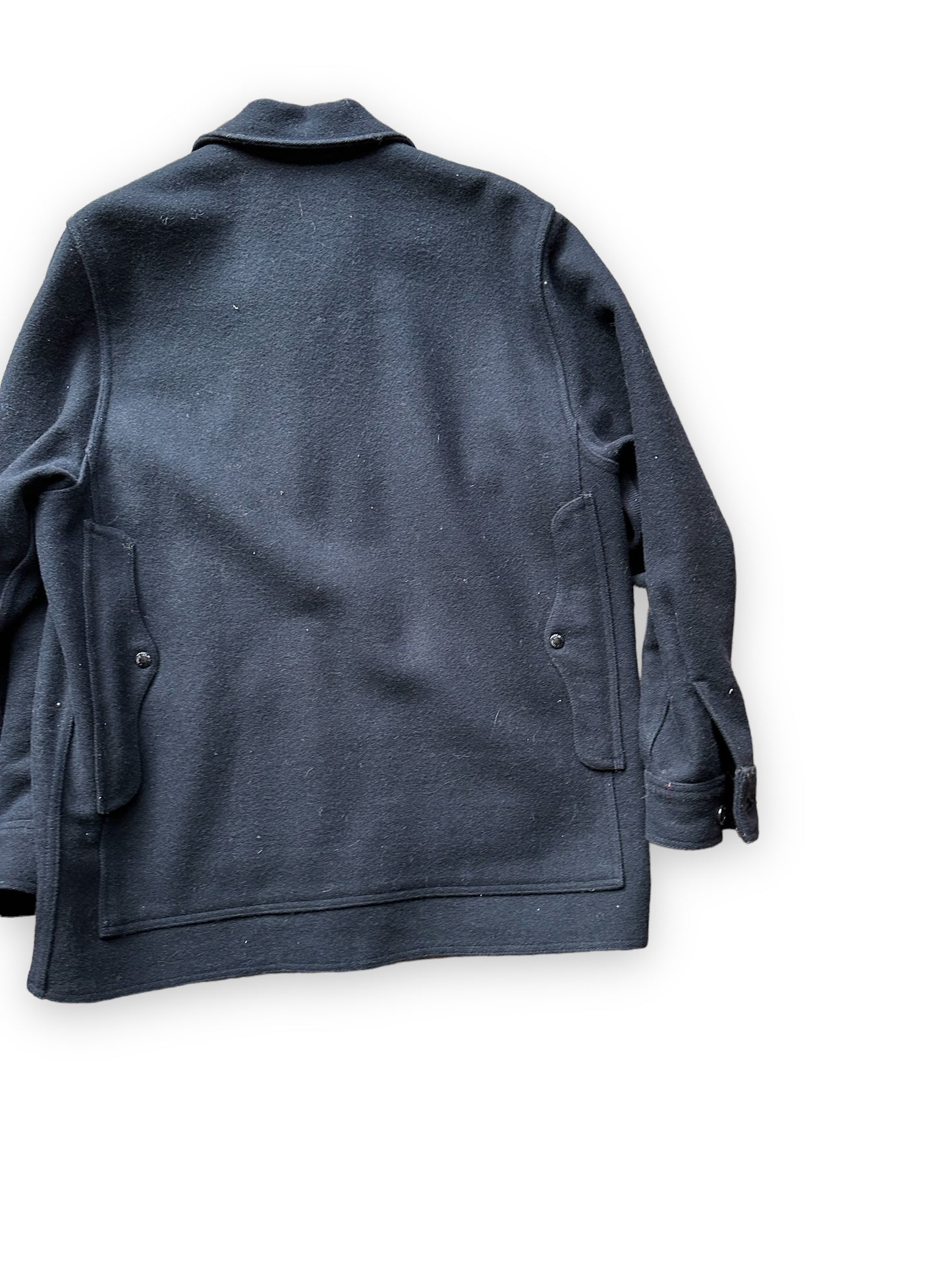 Right Rear View of Black Filson Mackinaw Cruiser SZ 48 | Barn Owl Vintage Goods | Vintage Workwear Seattle