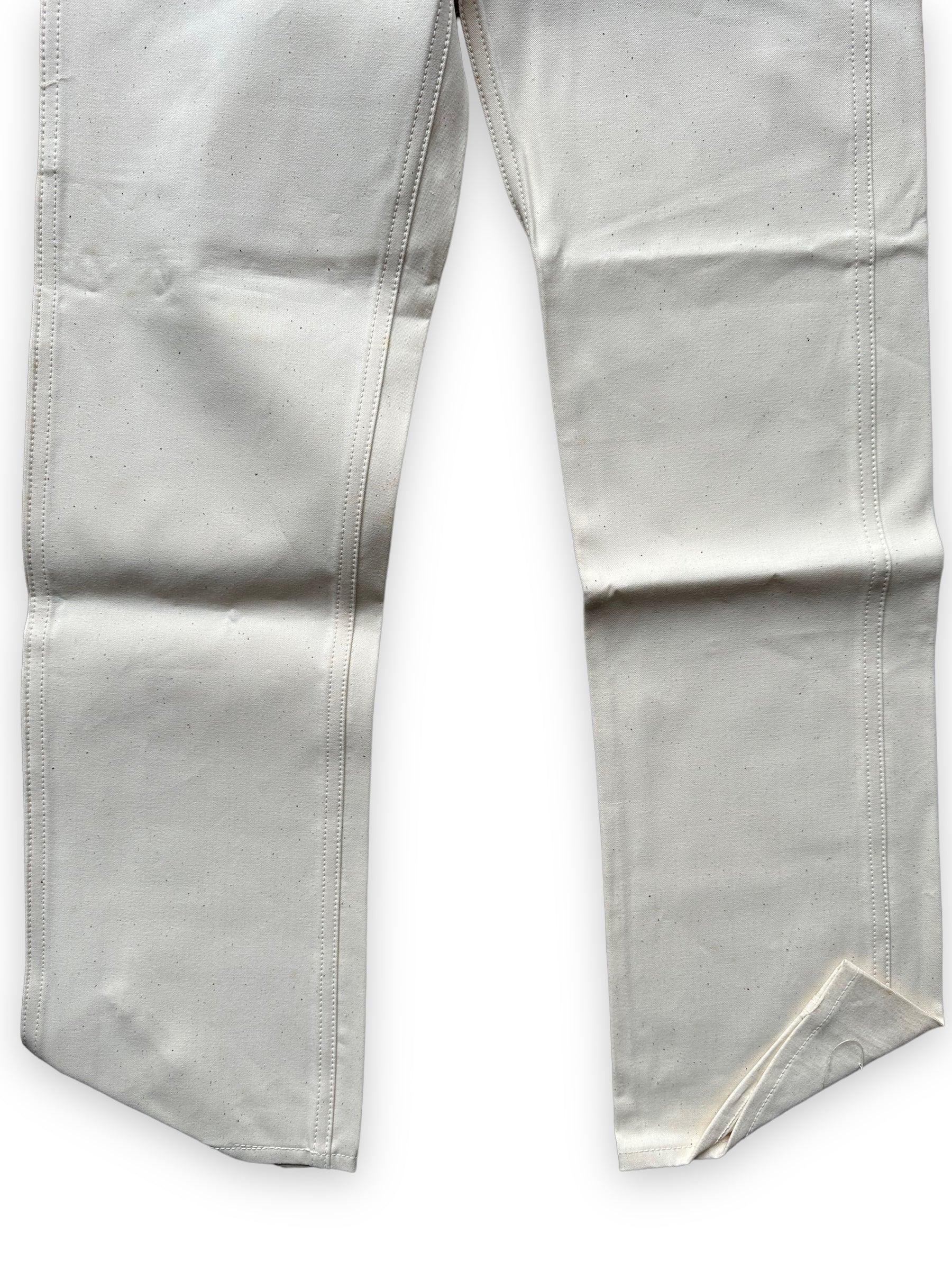 Lower Front View of NOS Vintage Carter's Ecru Painters Pants W26T | Vintage Workwear Seattle | Barn Owl Vintage Clothing