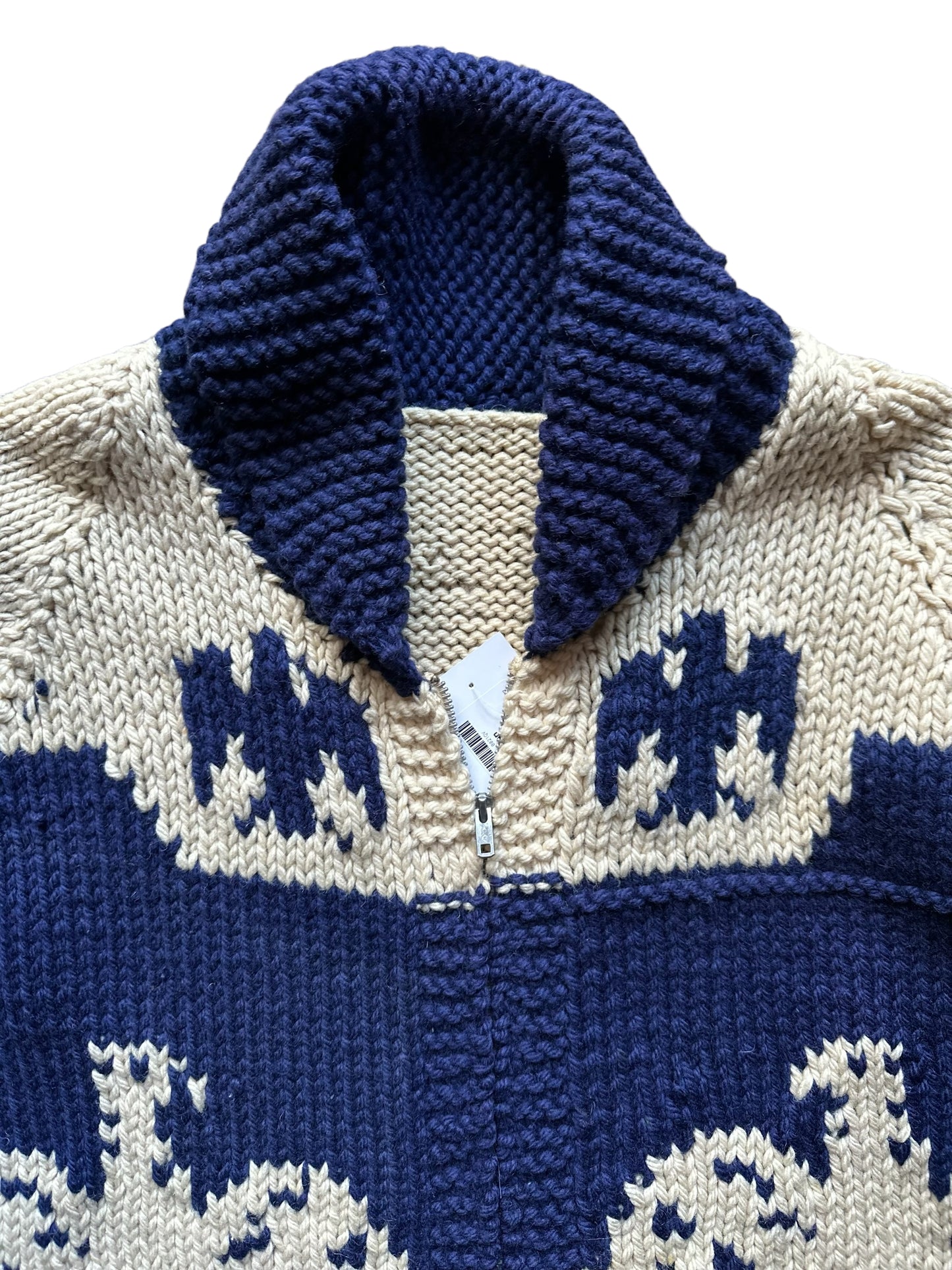 Vintage Thunderbird Cowichan Style Cardigan Sweater SZ L | Seattle Vintage Clothing | Barn Owl Vintage