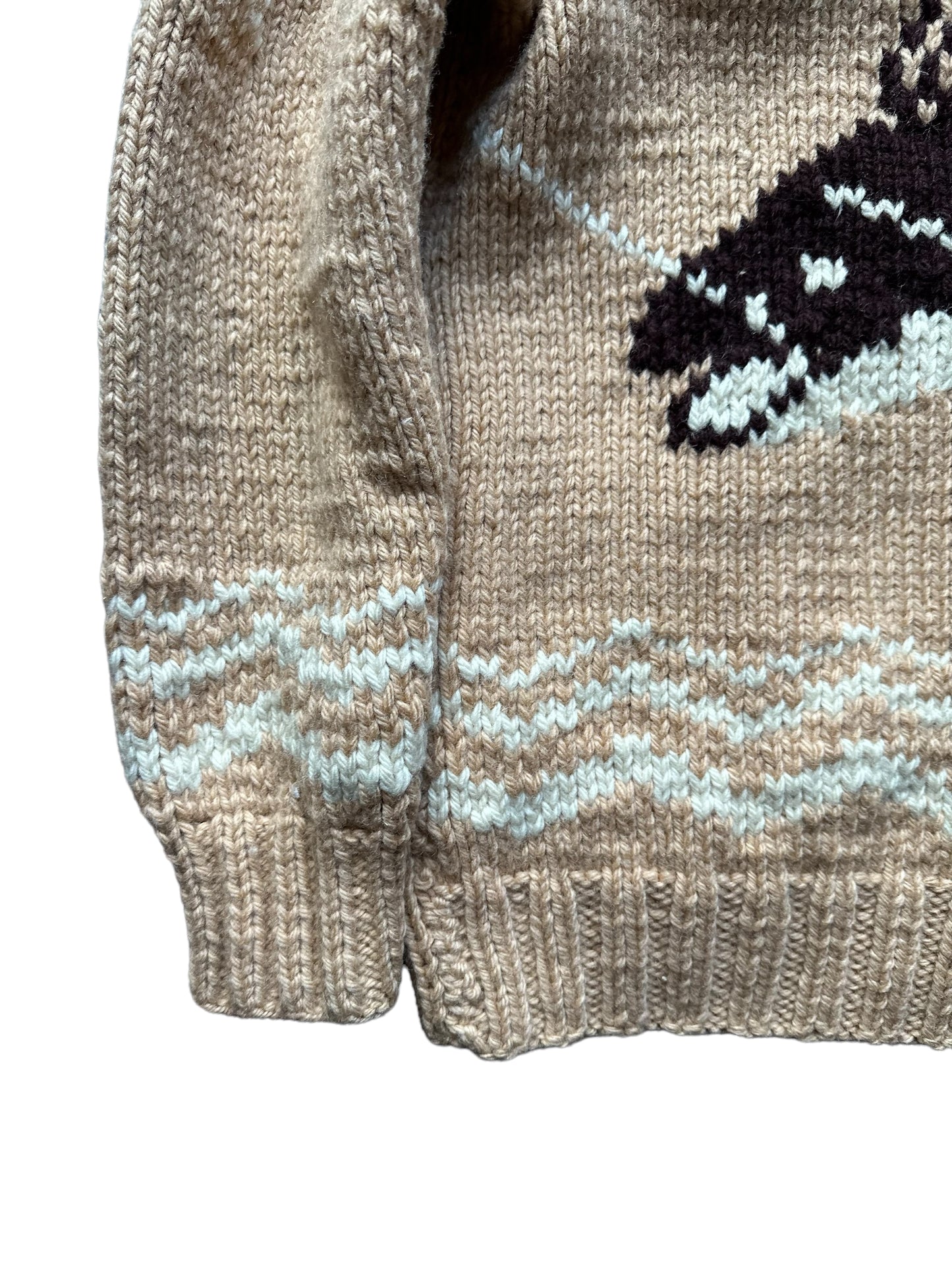 Vintage Wool Cowichan Style Salmon Sweater | Seattle Vintage Clothing |. Barn Owl Vintage Seattle
