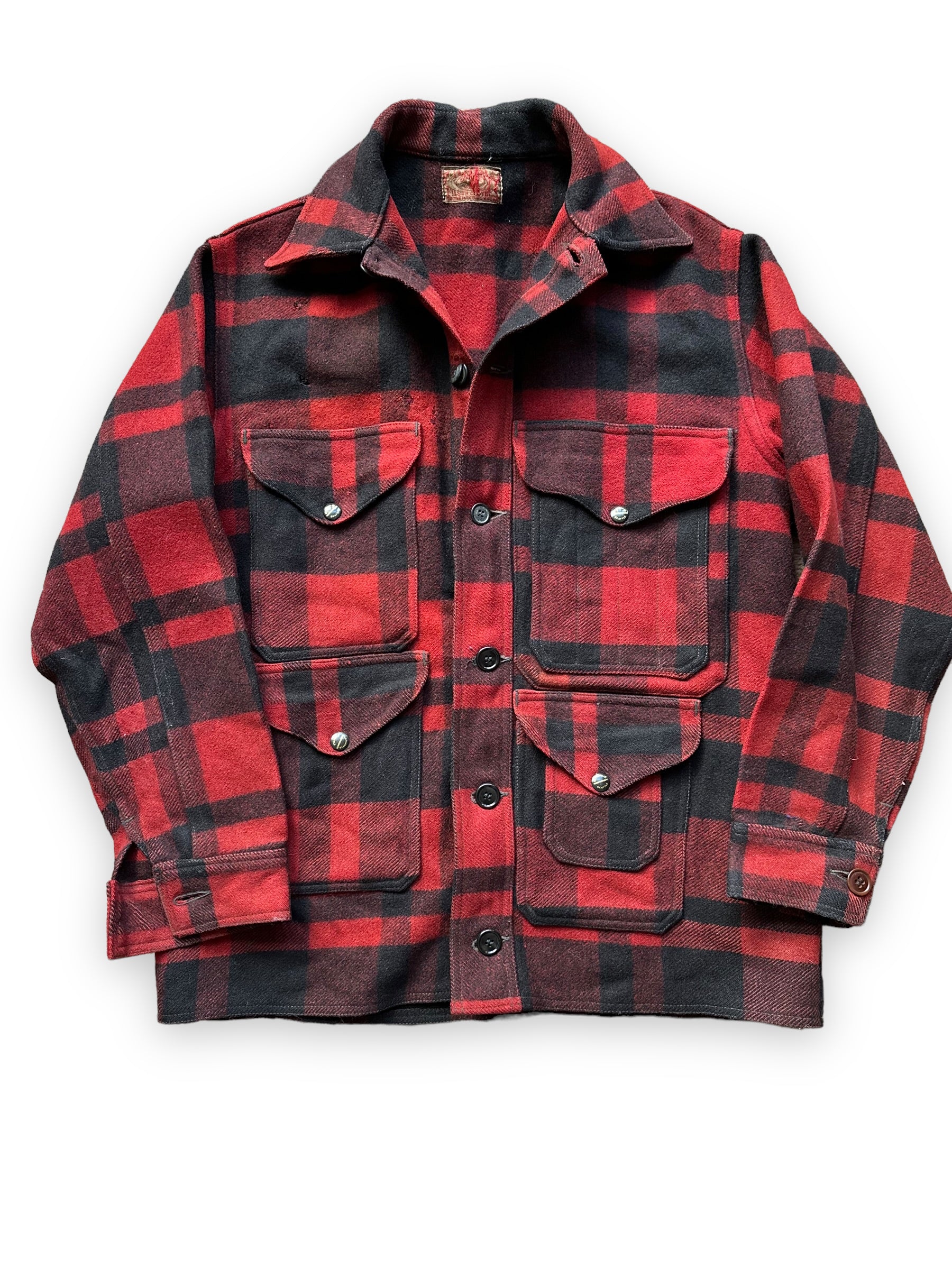 Front View of Vintage 1930s Era FilClo Filson Mackinaw Cruiser |  FilClo Vintage Workwear | Barn Owl Vintage Seattle