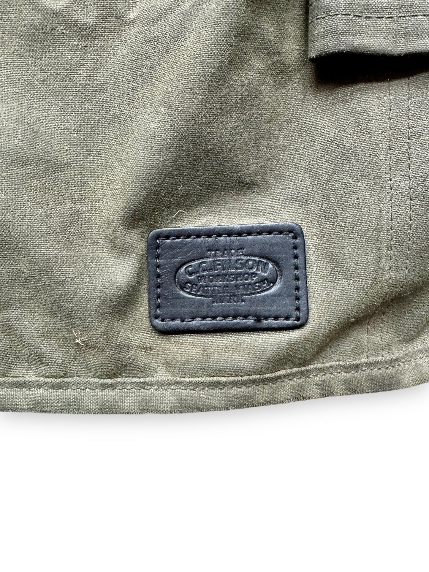 Filson Workshop Patch on Filson Workshop Tool Apron SZ L | Barn Owl Vintage Goods | Vintage Workwear Seattle