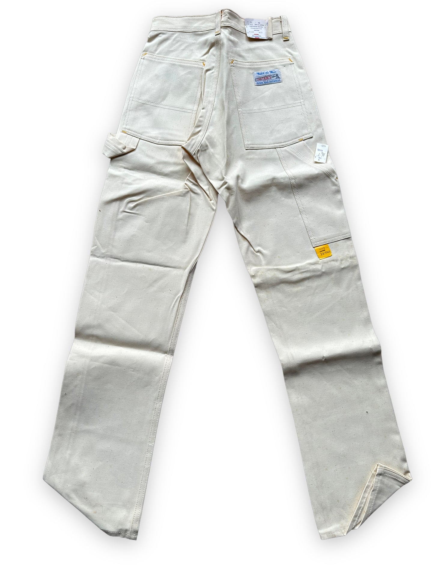 Rear View of NOS Vintage Carter's Ecru Painters Pants W26T | Vintage Workwear Seattle | Barn Owl Vintage Clothing