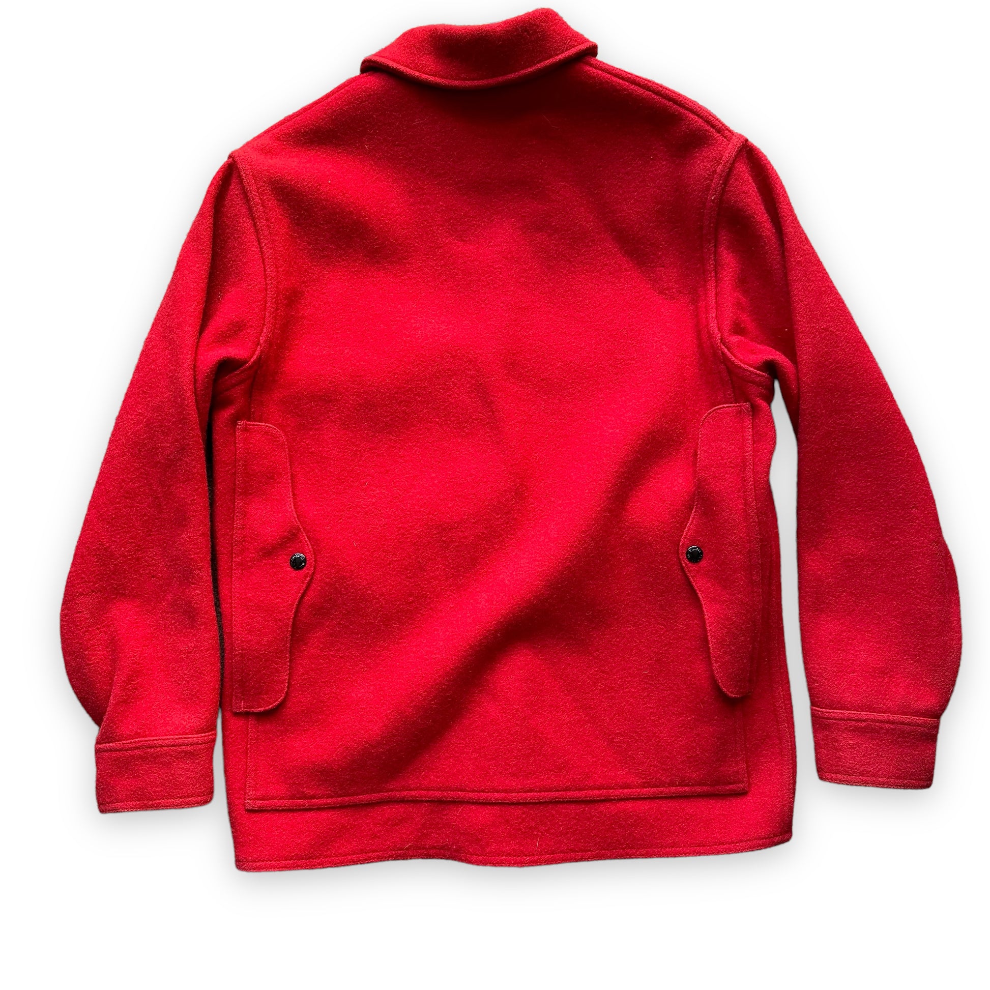 Rear View on NOS Filson Scarlet Mackinaw Cruiser SZ 40 |  Deadstock Filson Scarlet Cruiser | Vintage Workwear Seattle