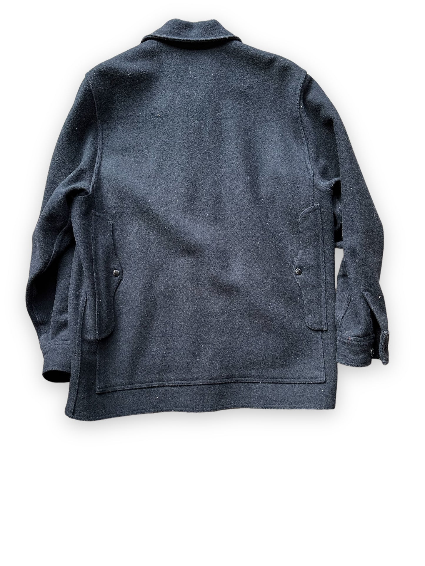 Rear View of Black Filson Mackinaw Cruiser SZ 48 | Barn Owl Vintage Goods | Vintage Workwear Seattle