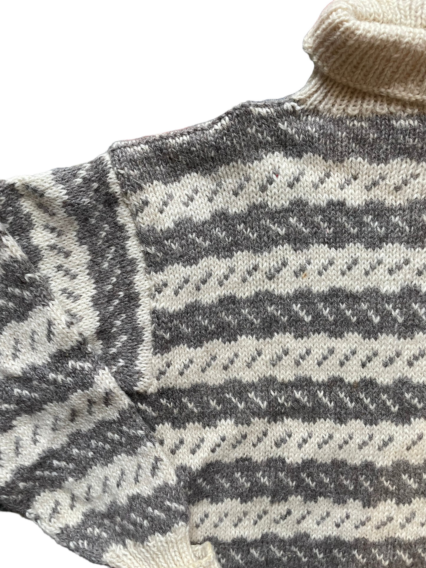 Vintage Wool Sweater Made in Denmark | Barn Owl Seattle | Seattle Vintage Sweaters Right front shoulder view.
