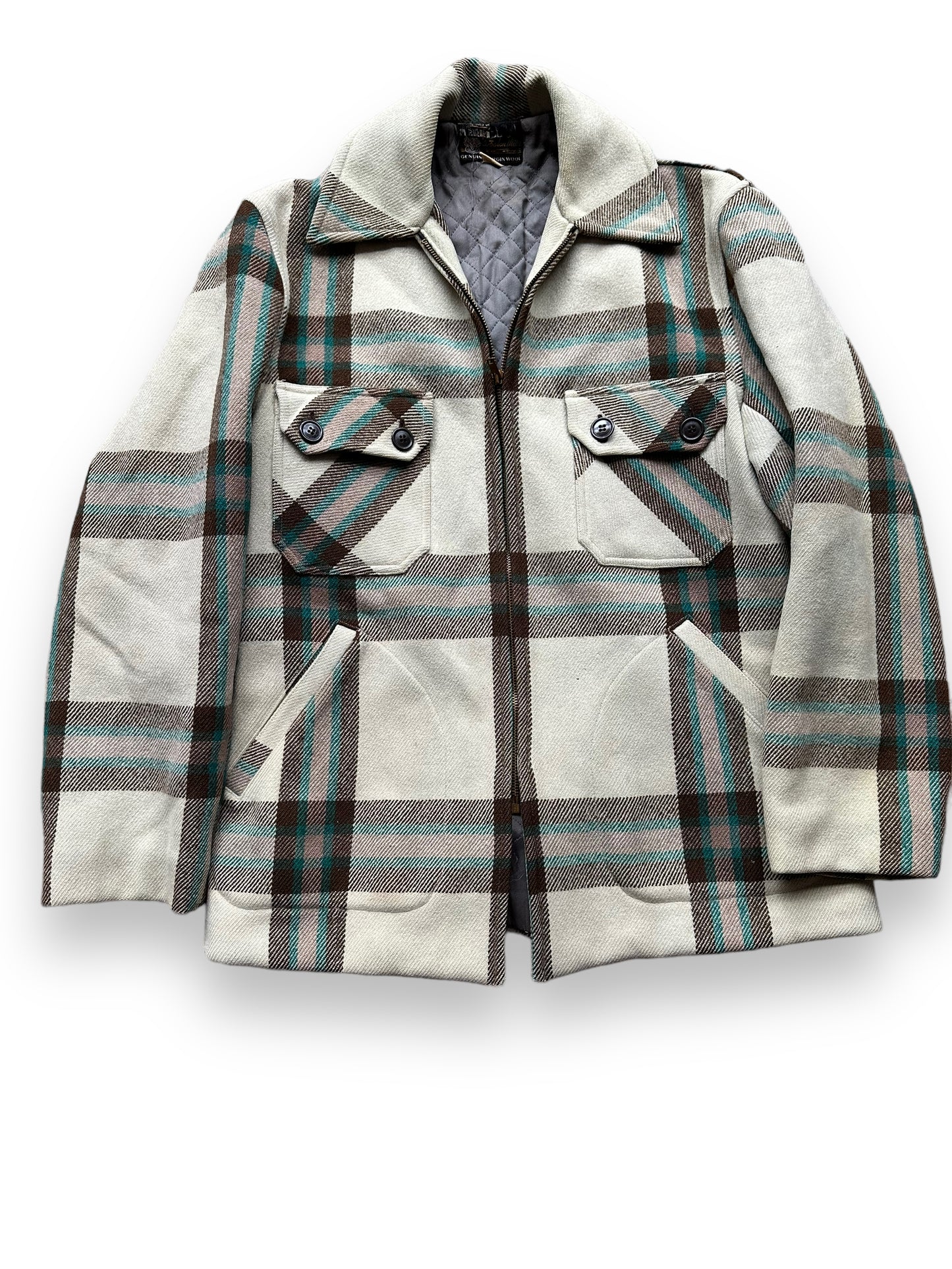 Front View of Vintage Merrill Woolen Mills Jacket SZ L | Barn Owl Vintage Goods | Vintage Wool Coat Seattle