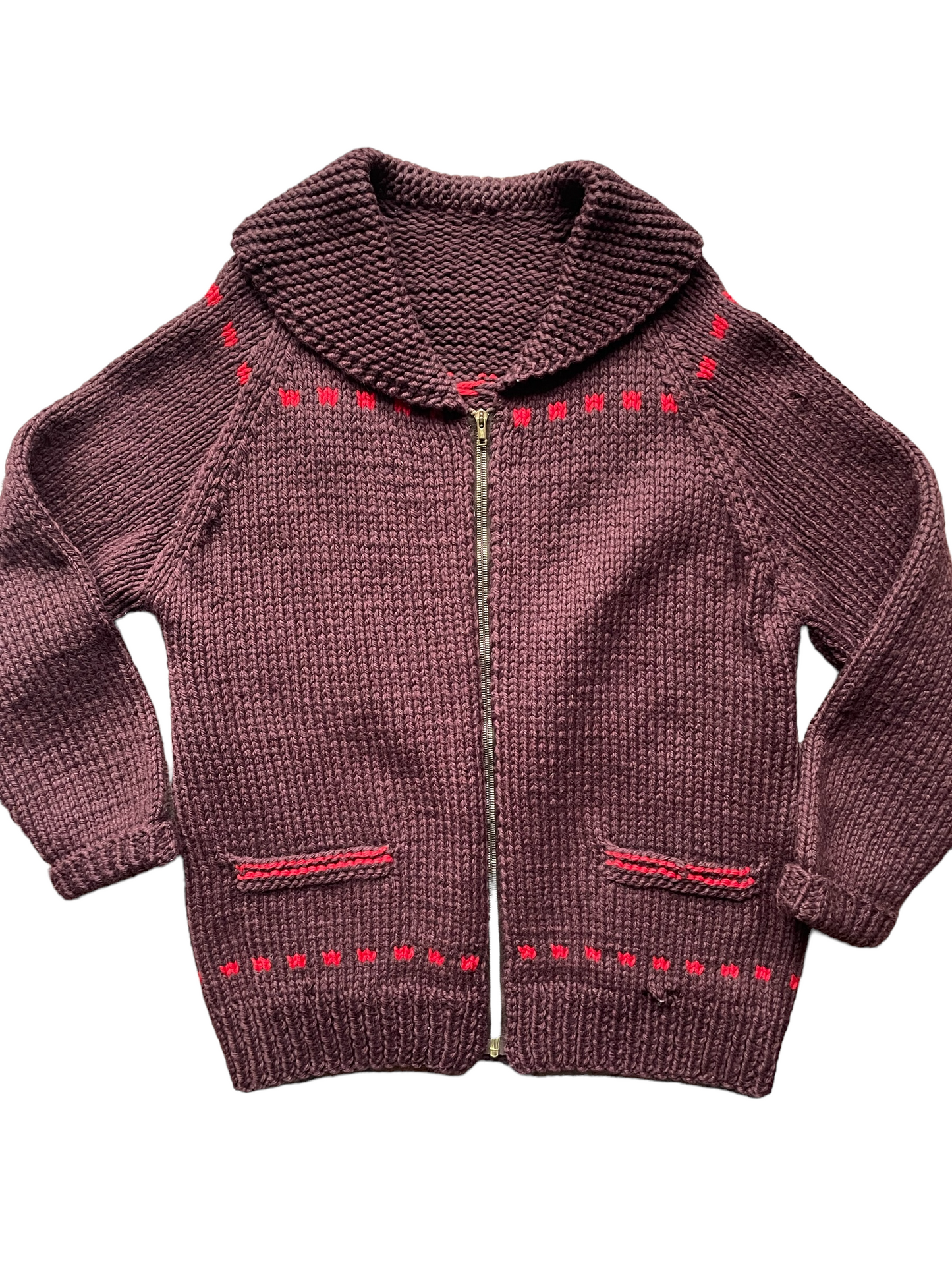 Vintage Brown Cowichan Style Cardigan Sweater | Barn Owl Vintage | Seattle Vintage Clothing
