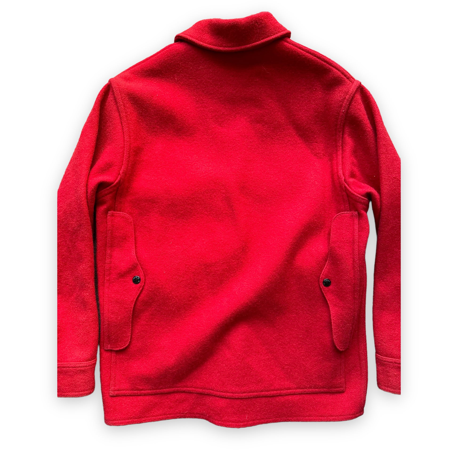 Rear View on NOS Filson Scarlet Mackinaw Cruiser SZ 40 |  Deadstock Filson Scarlet Cruiser | Vintage Workwear Seattle