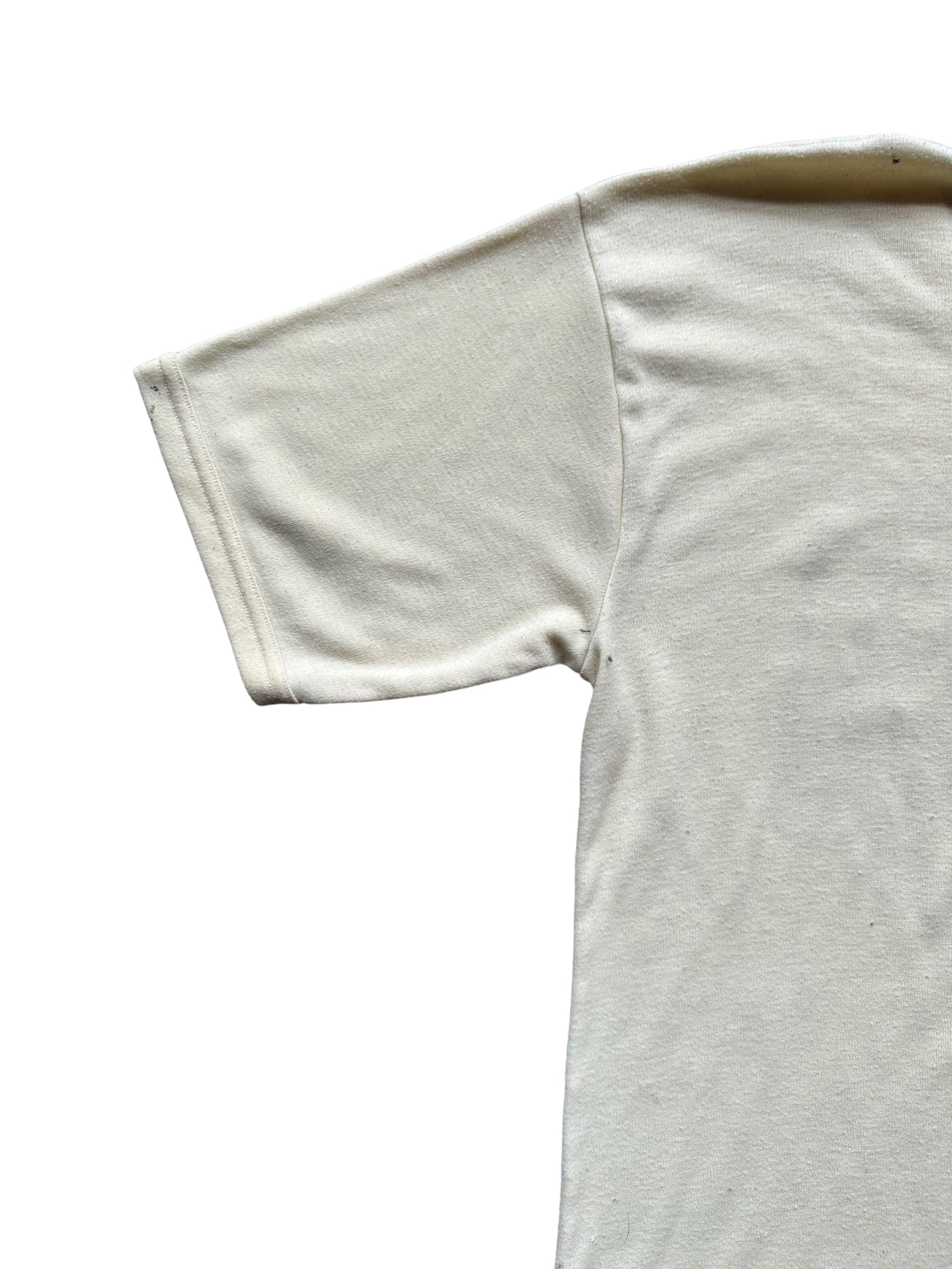 Rear Left View of Vintage Bula Fiji Yellow Graphic Tee SZ L | Vintage T-Shirts Seattle | Barn Owl Vintage Tees Seattle