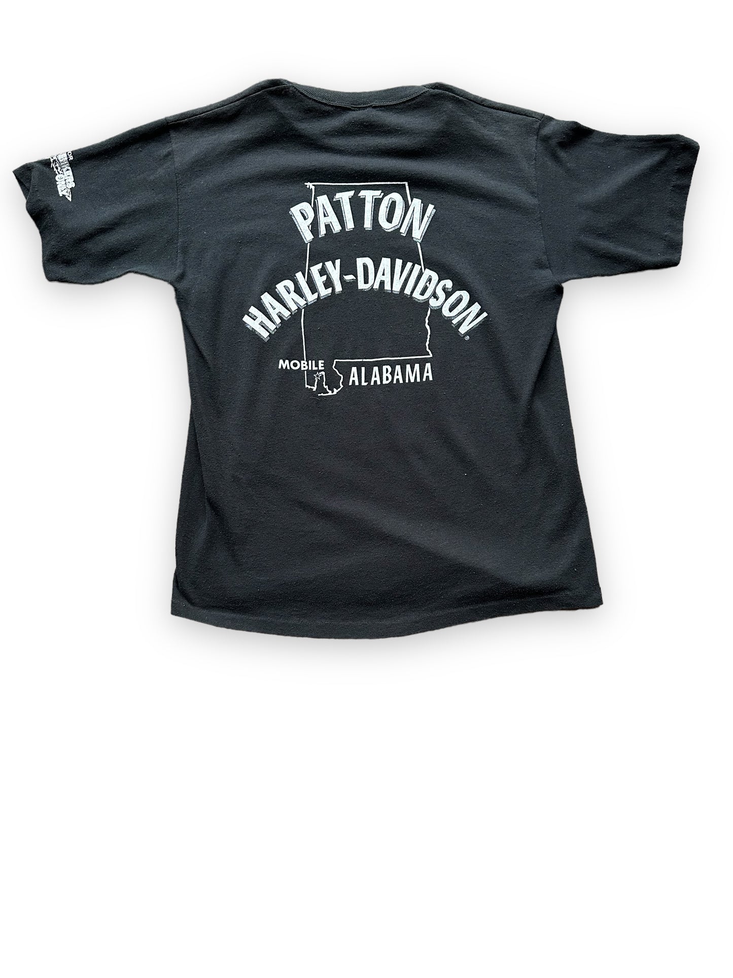 Rear View on Vintage 1980s Harley Davidson Rider Tee SZ L | Vintage Harley Tee Seattle | Barn Owl Vintage Seattle