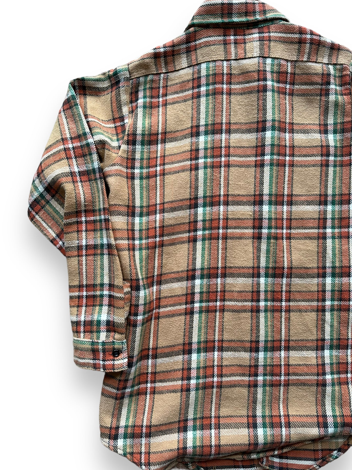 Left Rear View on Vintage 5 Brothers Cotton Blend Flannel SZ M | Vintage Cotton Flannel Seattle | Barn Owl Vintage Seattle