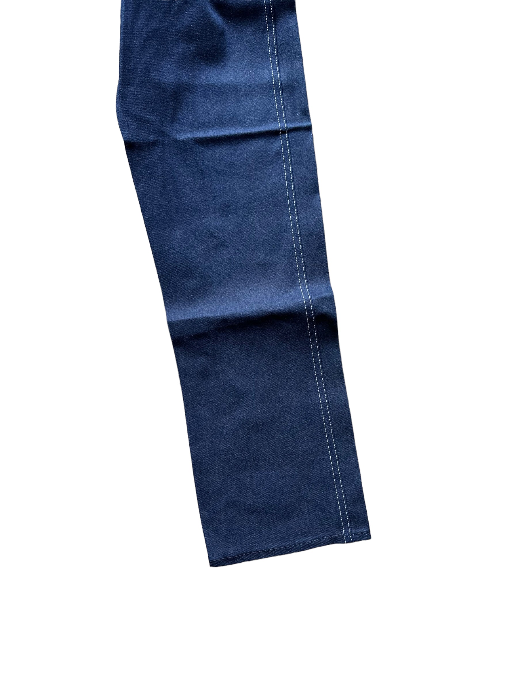 Front Left Leg View on NOS Vintage Carter's Carpenter Jeans W28 L32 | Barn Owl Vintage Workwear Seattle