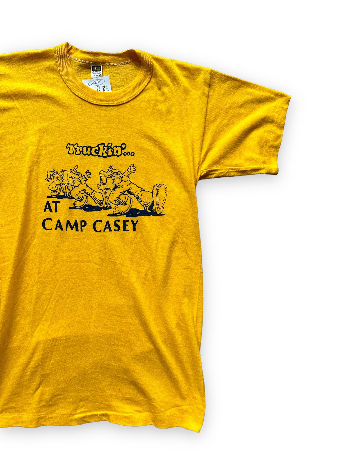 Left Side View on Vintage R.Crumb Truckin' At Camp Casey Tee SZ M | Underground Comic Tee | Barn Owl Vintage Tees