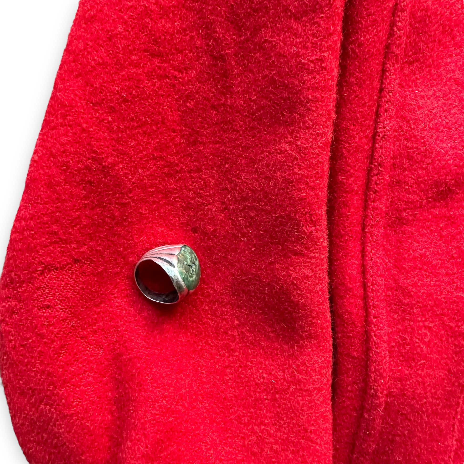 Small Moth Nibble on NOS Filson Scarlet Mackinaw Cruiser SZ 40 |  Deadstock Filson Scarlet Cruiser | Vintage Workwear Seattle