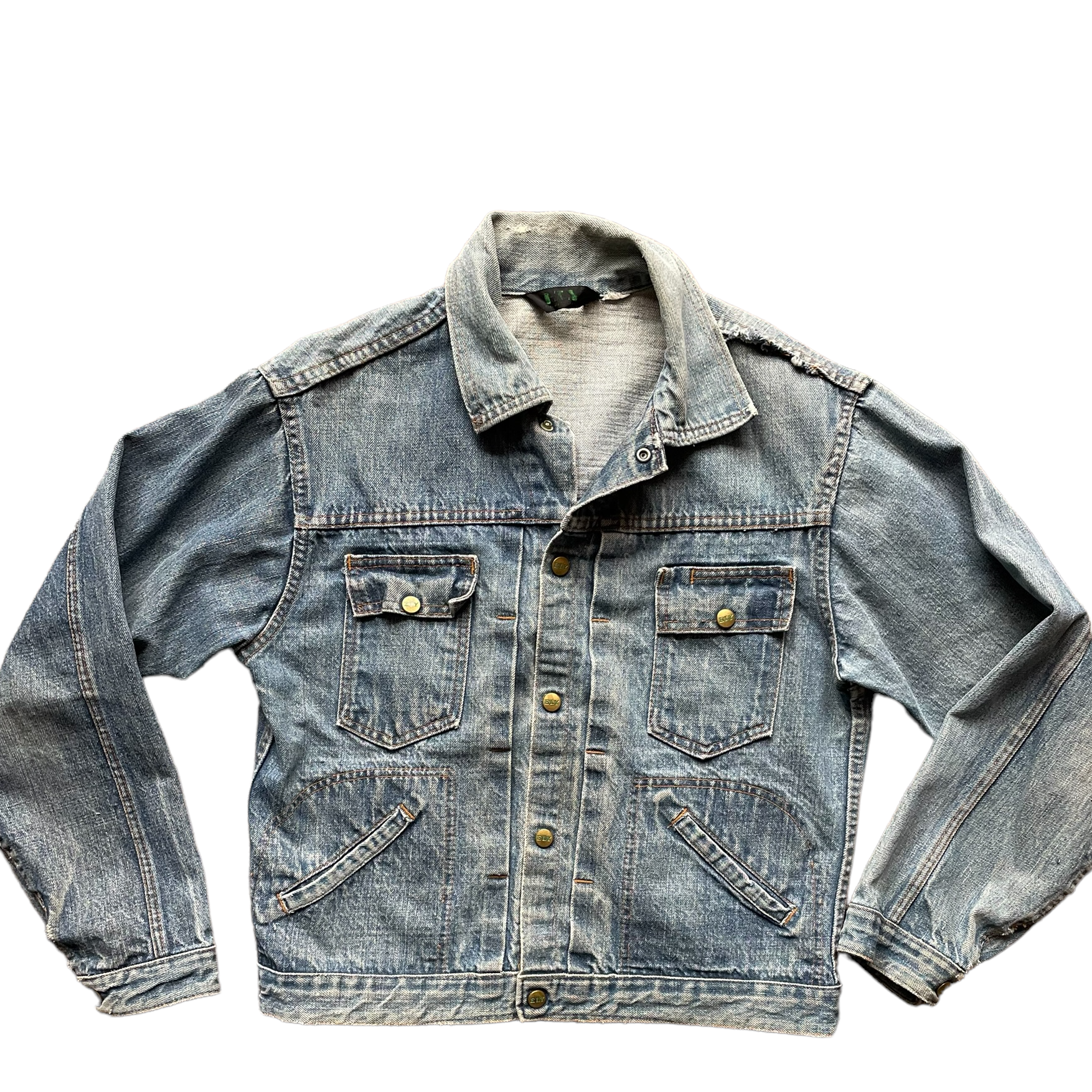Vintage 60's Type 2 Pleated Ely Denim Jacket SZ Med | Barn Owl Vintage|  Seattle True Vintage