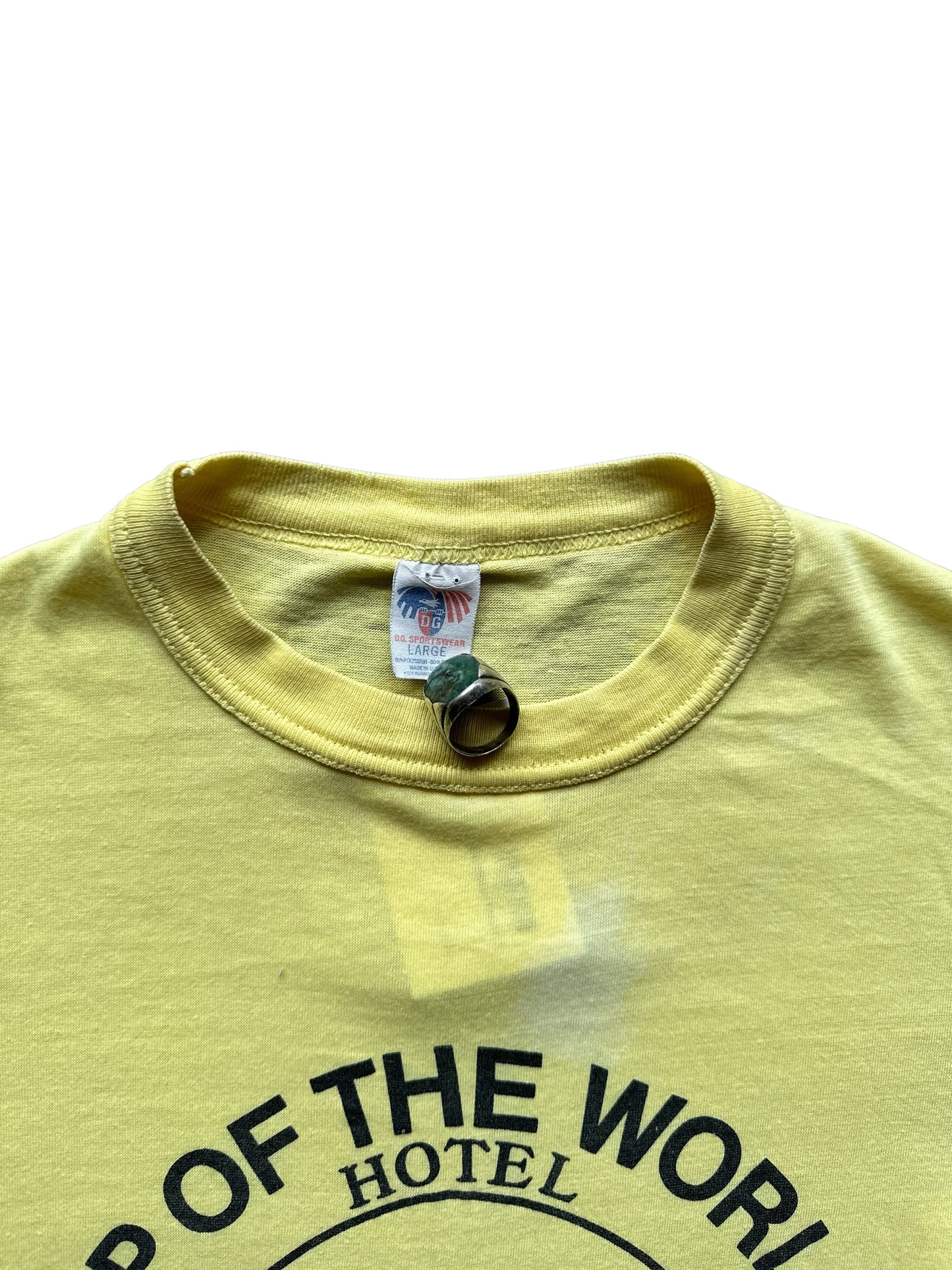 Tag View on Vintage Alaska Single Stitch Top of the World Hotel Tee | Vintage Alaska T Shirt | Barn Owl Vintage Seattle