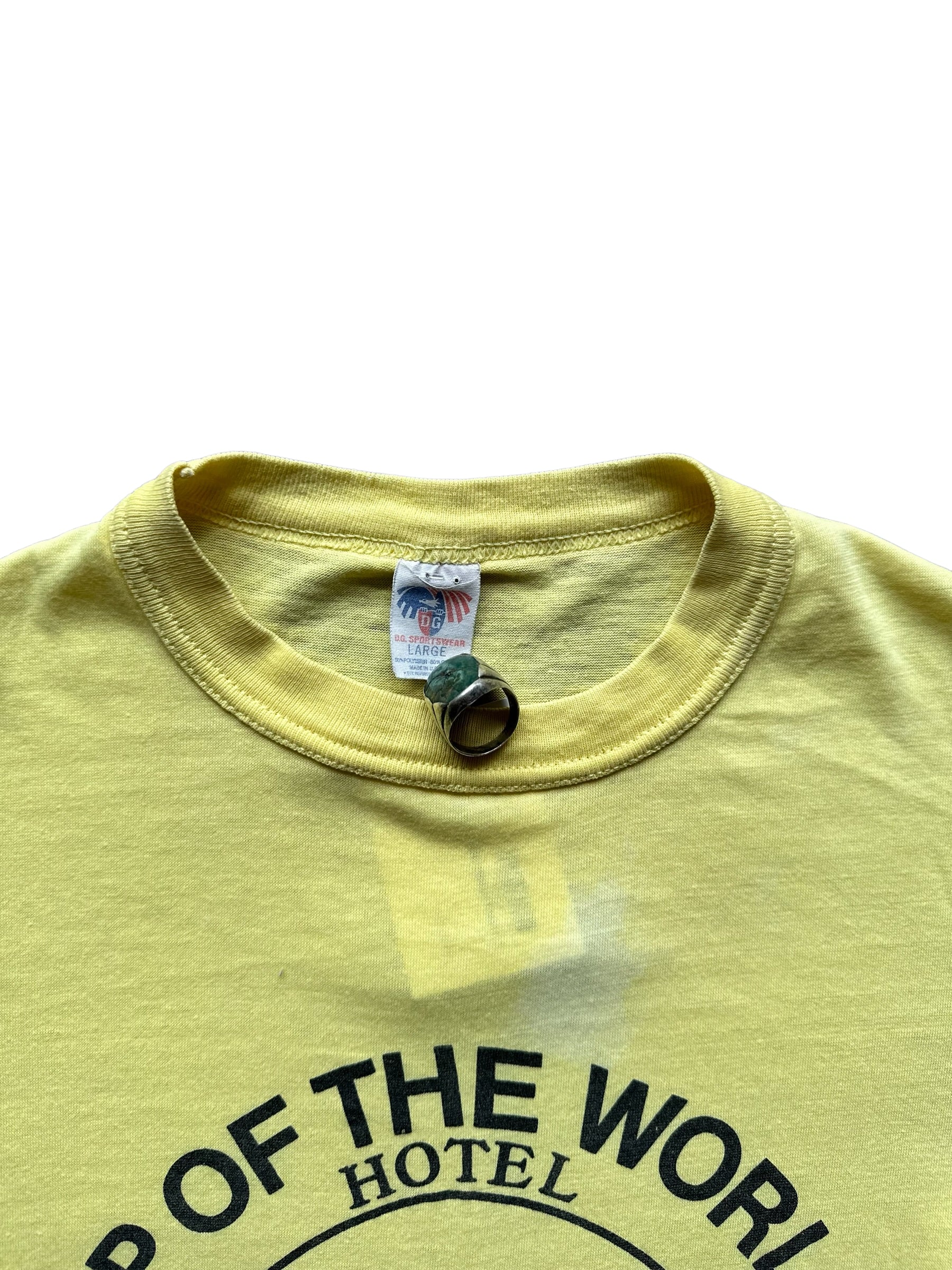 Tag View on Vintage Alaska Single Stitch Top of the World Hotel Tee |  Vintage Alaska T Shirt | Barn Owl Vintage Seattle