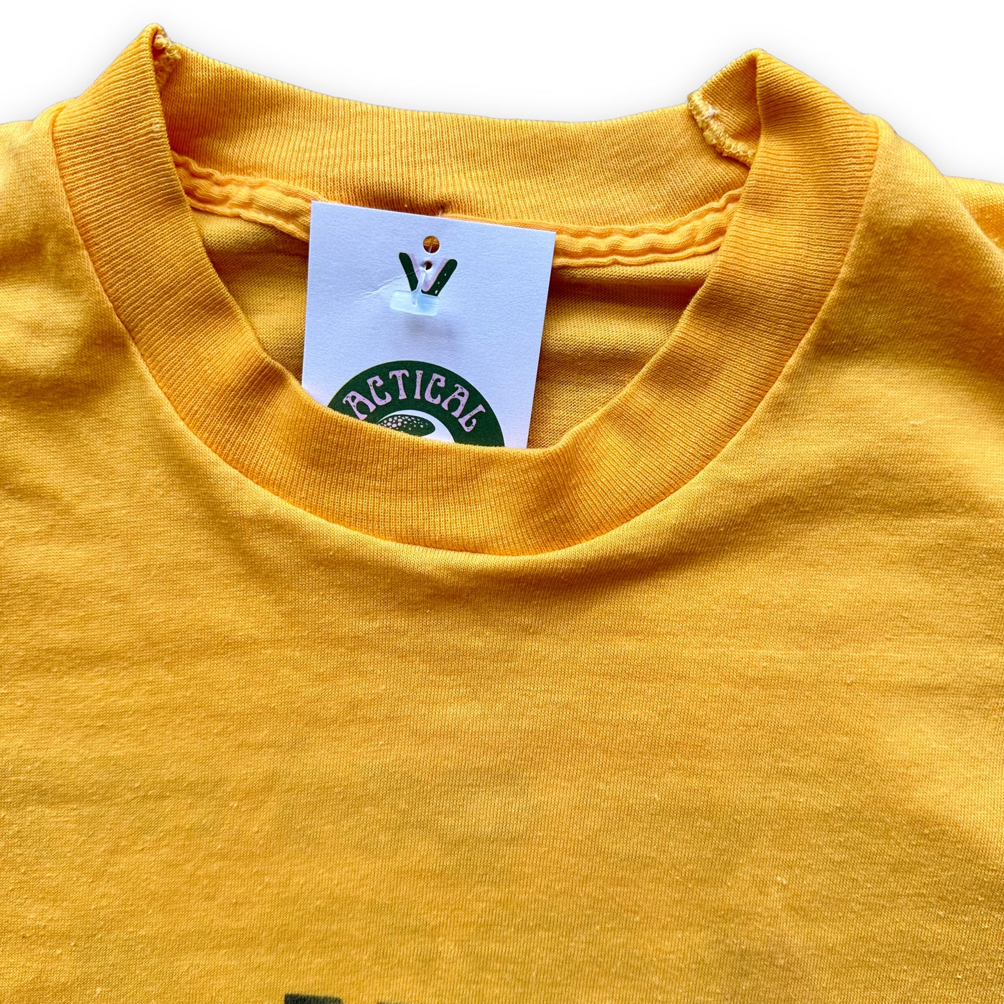Collar View on Vintage Activision No Gaping Holes Graphic Tee Template SZ S | Vintage Video Game Tee Seattle | Barn Owl Vintage
