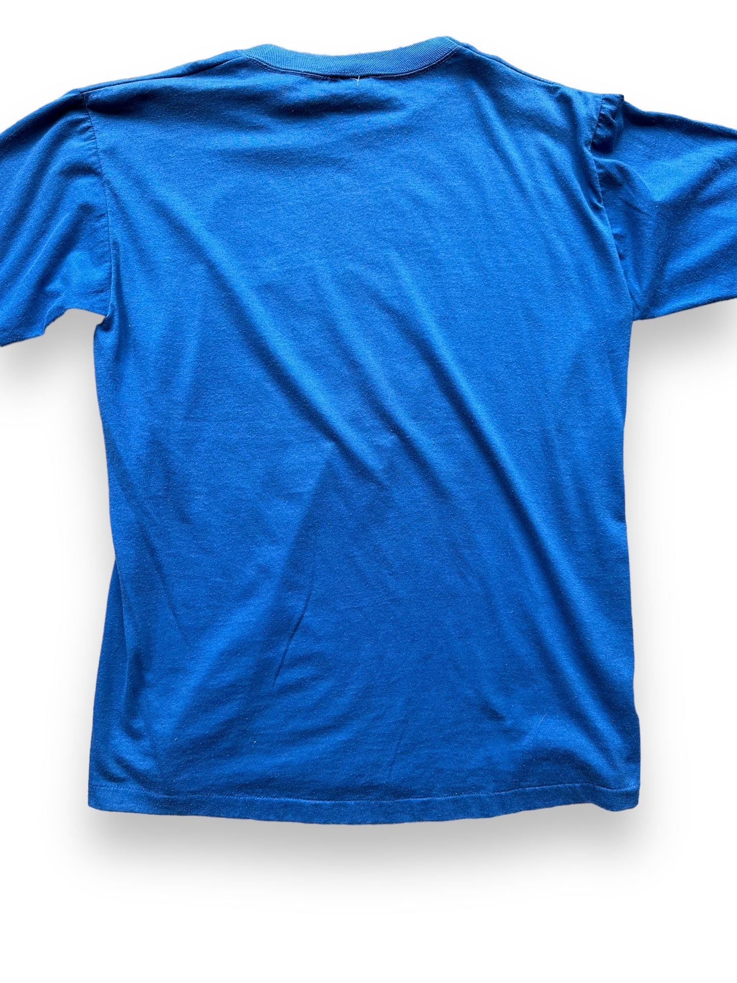 Back close up shot of Vintage Blue I Hate Seagulls Tee SZ L | Vintage T-Shirts Seattle | Barn Owl Vintage Tees Seattle