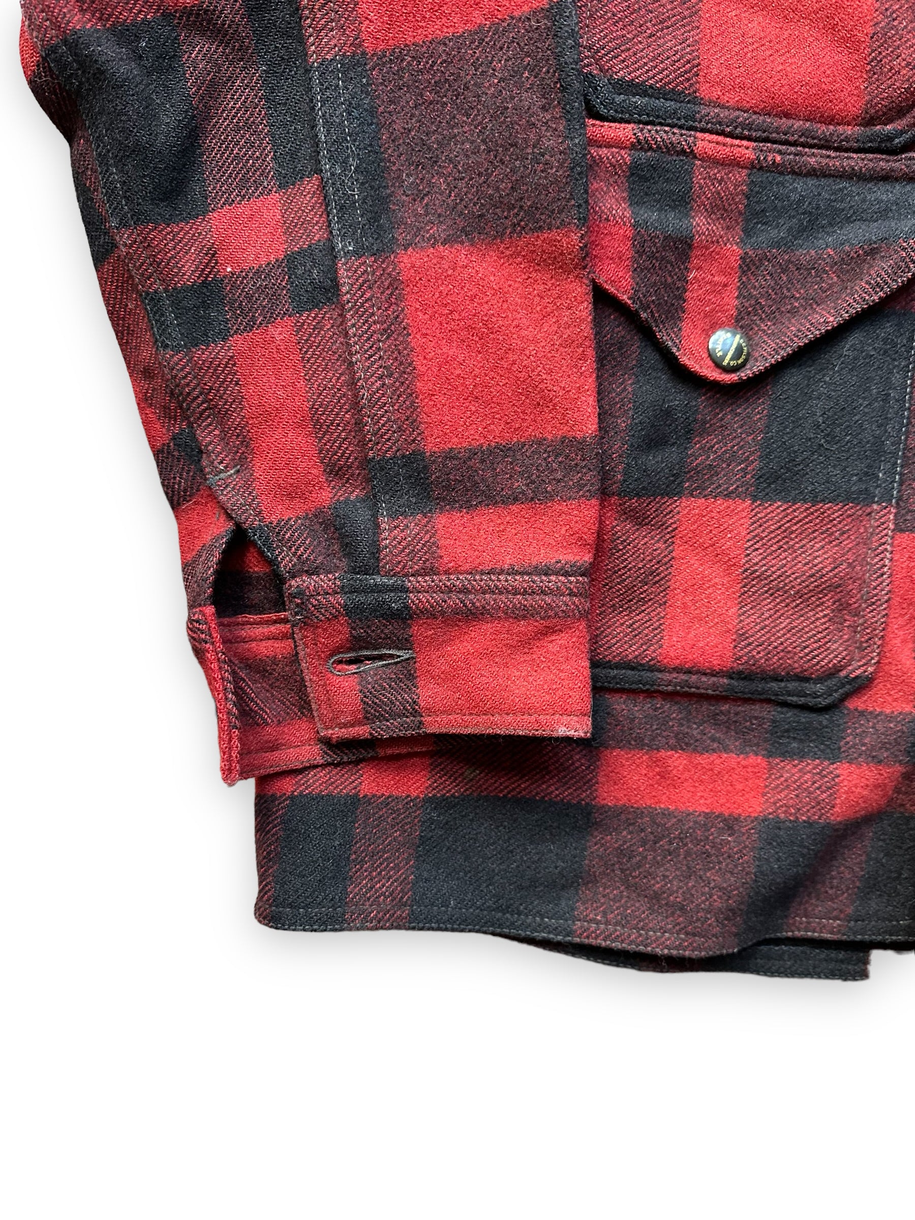 Bottom Right Front View on Vintage 1930s Era FilClo Filson Mackinaw Cruiser |  FilClo Vintage Workwear | Barn Owl Vintage Seattle