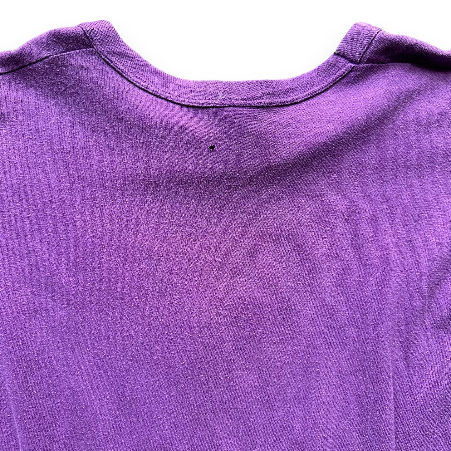 Small Hole in Rear of Vintage Russell Athletic Janesville Tigers Tee SZ L | Vintage T-Shirts Seattle | Barn Owl Vintage Tees Seattle