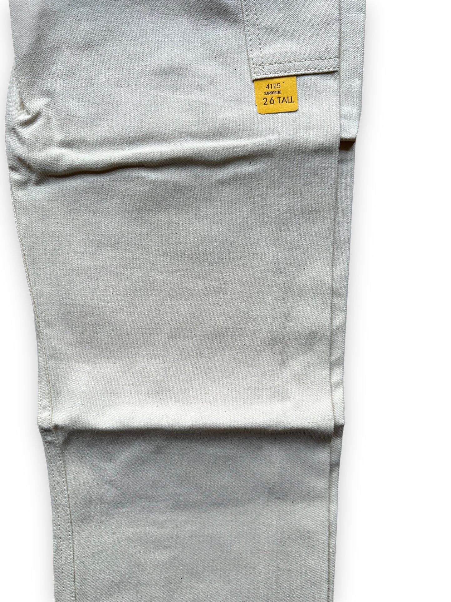 Tag on Leg of NOS Vintage Carter's Ecru Painters Pants W26 L34 | Vintage Workwear Seattle | Barn Owl Vintage Clothing