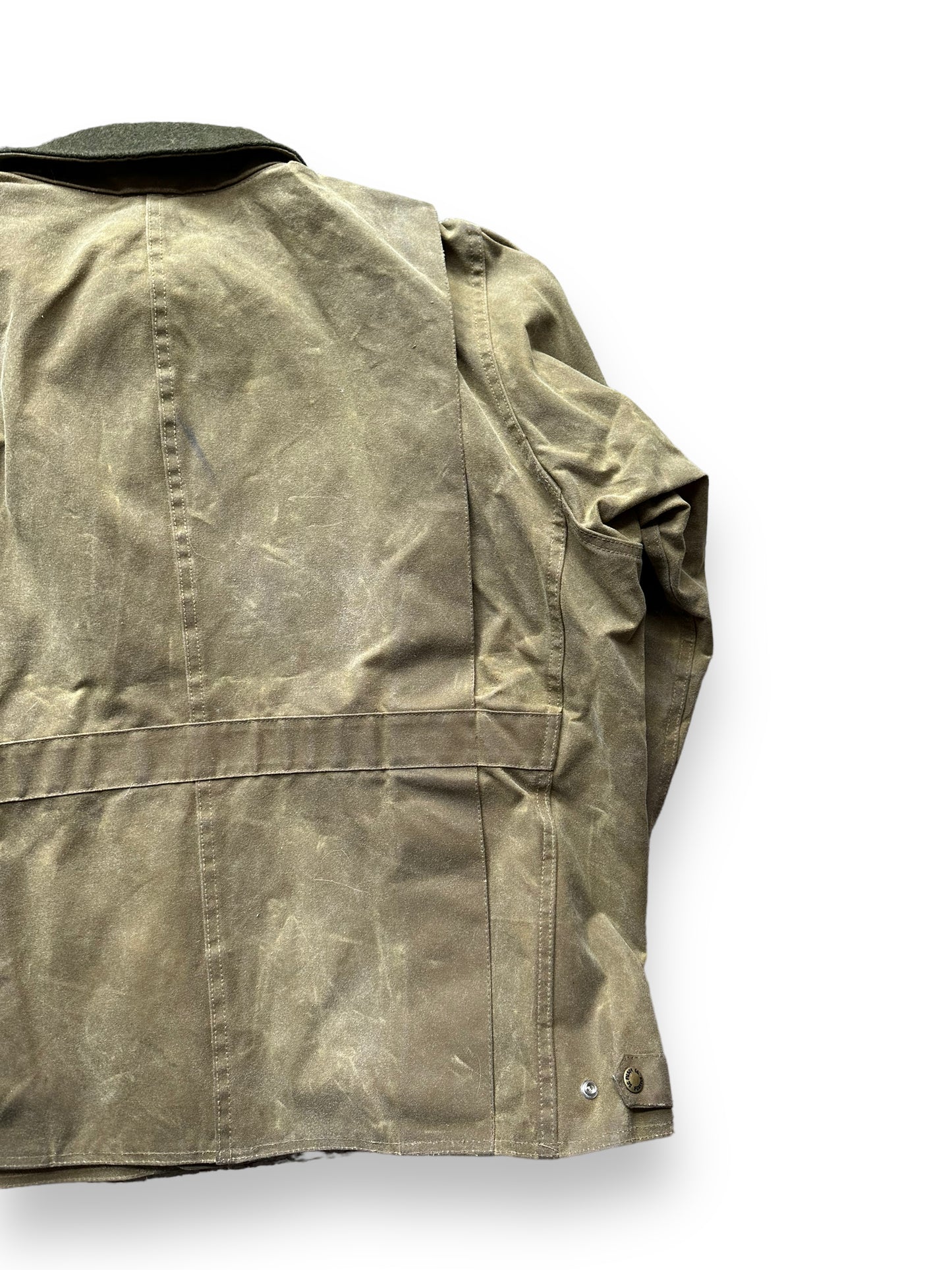 Right Rear View of Filson Tin Cloth Jacket SZ XL | Barn Owl Vintage Goods | Filson Workwear Seattle