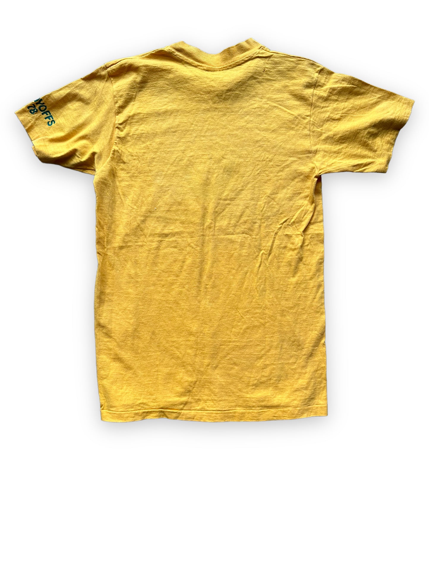 Rear View of Vintage 1978 Seattle Supersonics Green, Hot & Smoking Playoff Tee SZ M | Vintage Seattle SuperSonics Tees | Barn Owl Vintage