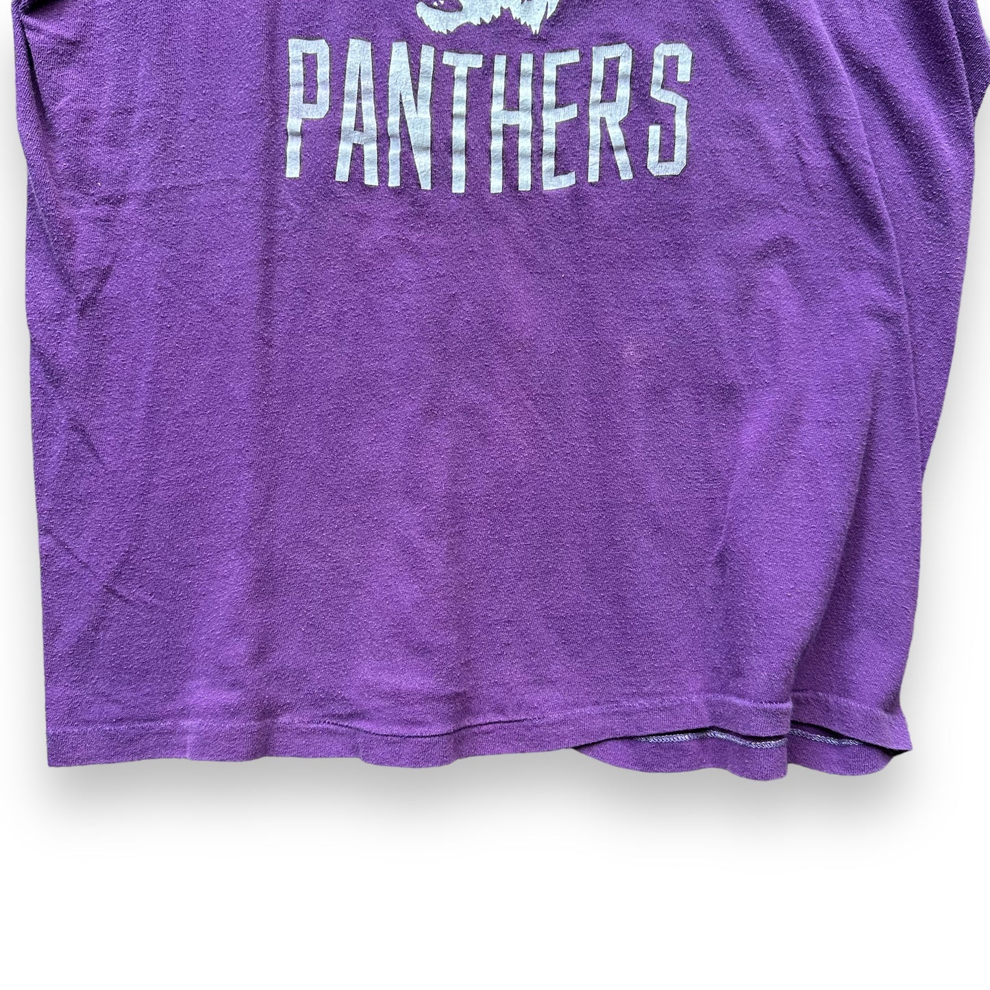 Lower Front View of Vintage Russell Athletic Janesville Tigers Tee SZ L | Vintage T-Shirts Seattle | Barn Owl Vintage Tees Seattle