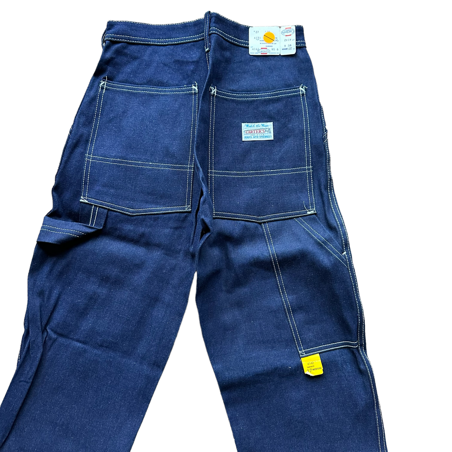 Upper Rear View on Deadstock Vintage Carter's Carpenter Jeans W27 L32 | Vintage Denim Workwear Seattle | Barn Owl Vintage Clothing
