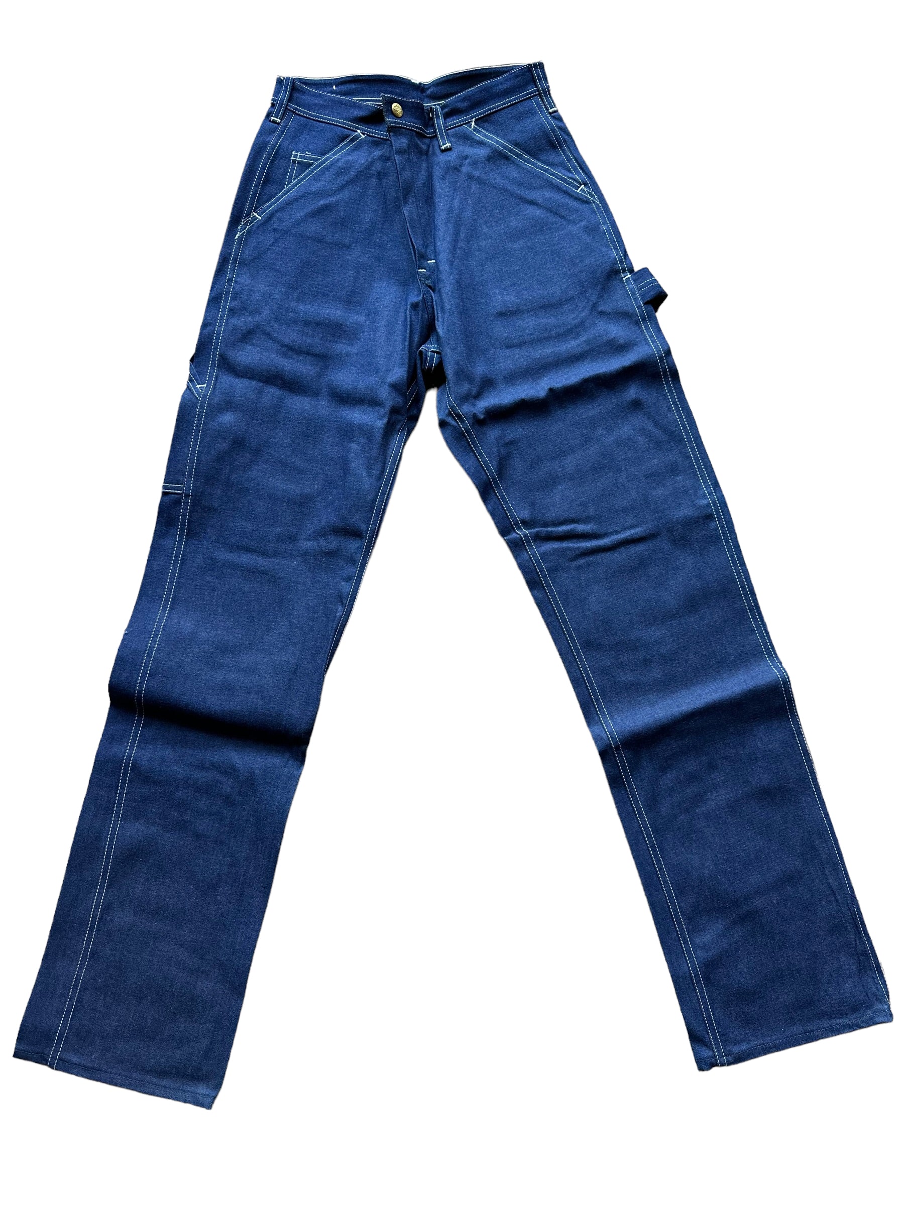 Front View of NOS Vintage Carter's Carpenter Dungarees W29 L34 | Vintage Denim Workwear Seattle | Barn Owl Vintage Clothing