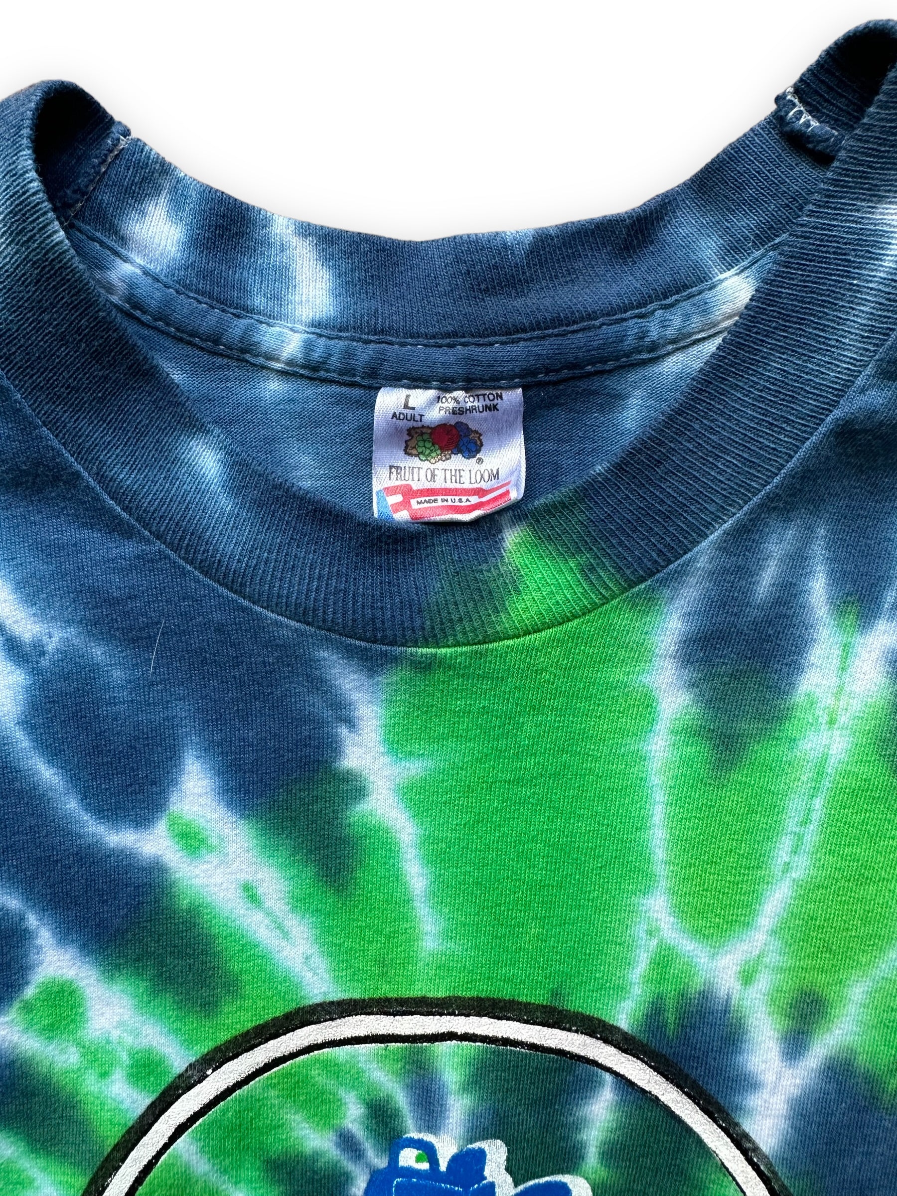 Tag View of Vintage Grateful Dead Seattle Thunderbirds Tie Dye Tour Tee SZ L  |  Vintage Grateful Dead Tee Seattle | Barn Owl Vintage