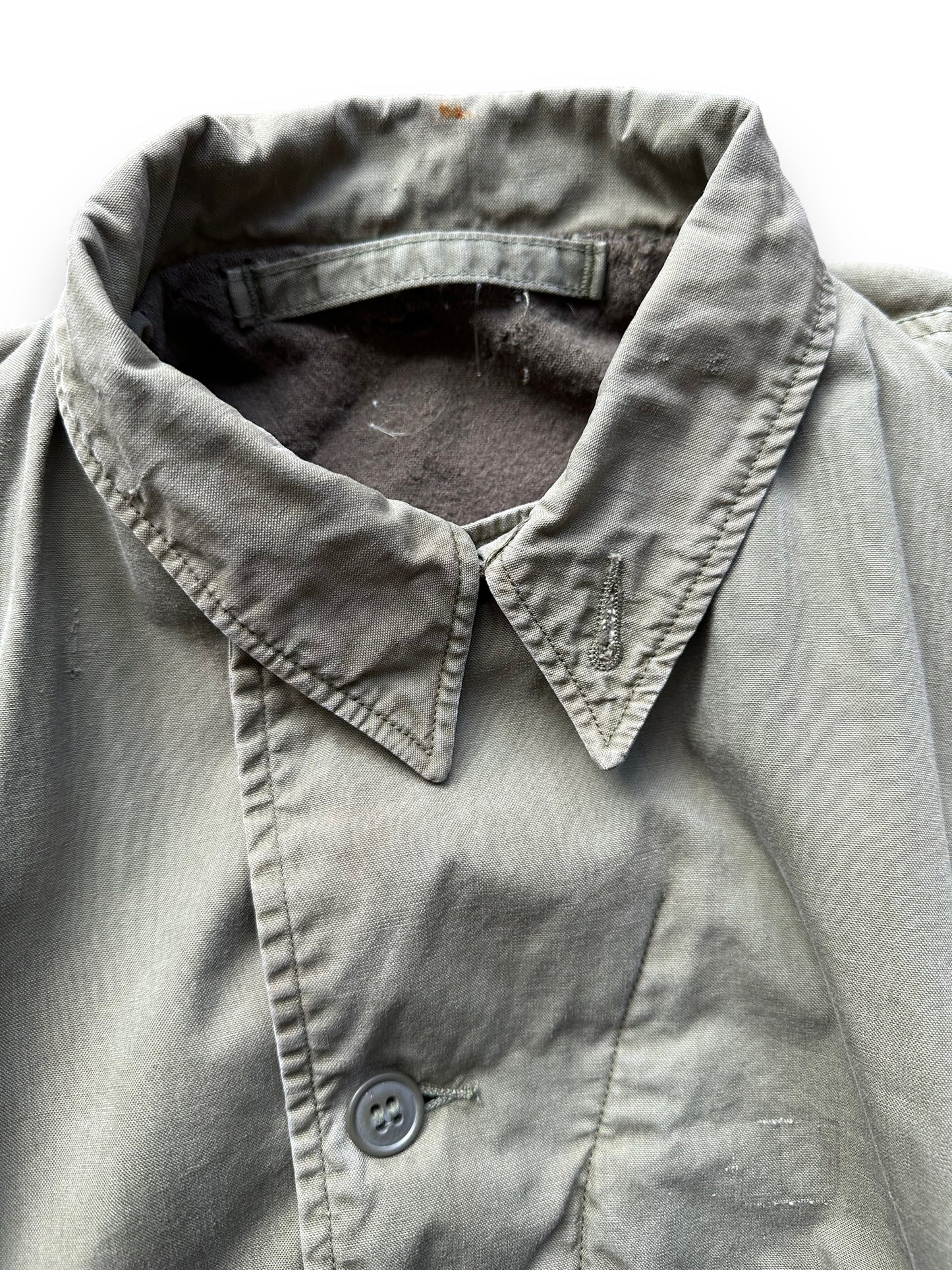 Upper Front View of Vintage WWII USN M-41 Field Jacket SZ M | Seattle Vintage Military Gear | Barn Owl Vintage Clothing Seattle