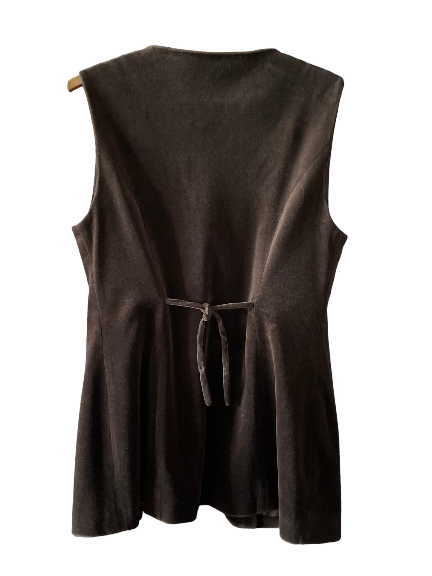 Full back view of Vintage 1960s Brown Velvet Vest | Barn Owl Seattle | Vintage 1960s Velvet Vests