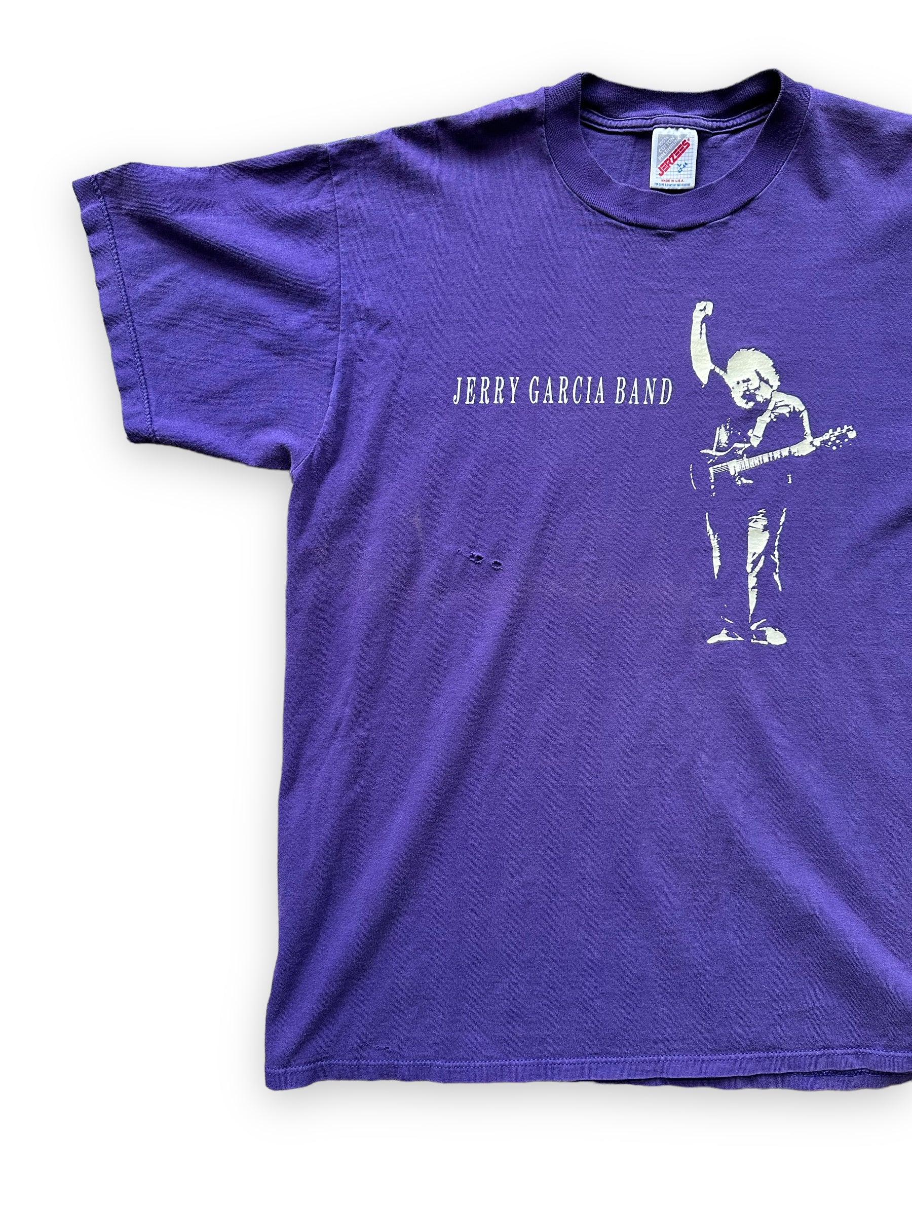 Front Right View of Vintage Jerry Garcia Band Tour Tee Tee SZ L |  Vintage Grateful Dead Tee Seattle | Barn Owl Vintage