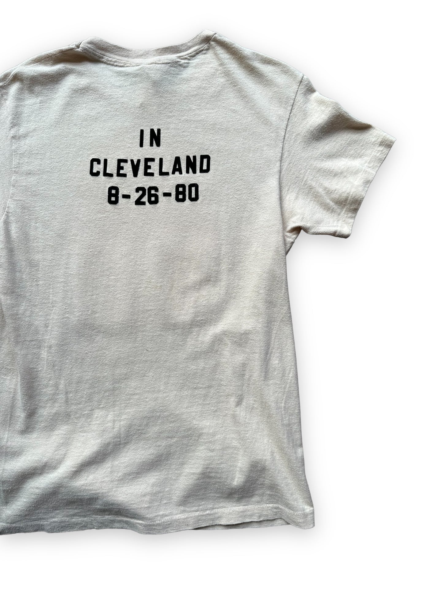Rear Right Side View of Vintage Grateful Dead Blues for Allah Cleveland 8-26-80 Tour Tee SZ M | Vintage Grateful Dead Tee Seattle | Barn Owl Vintage