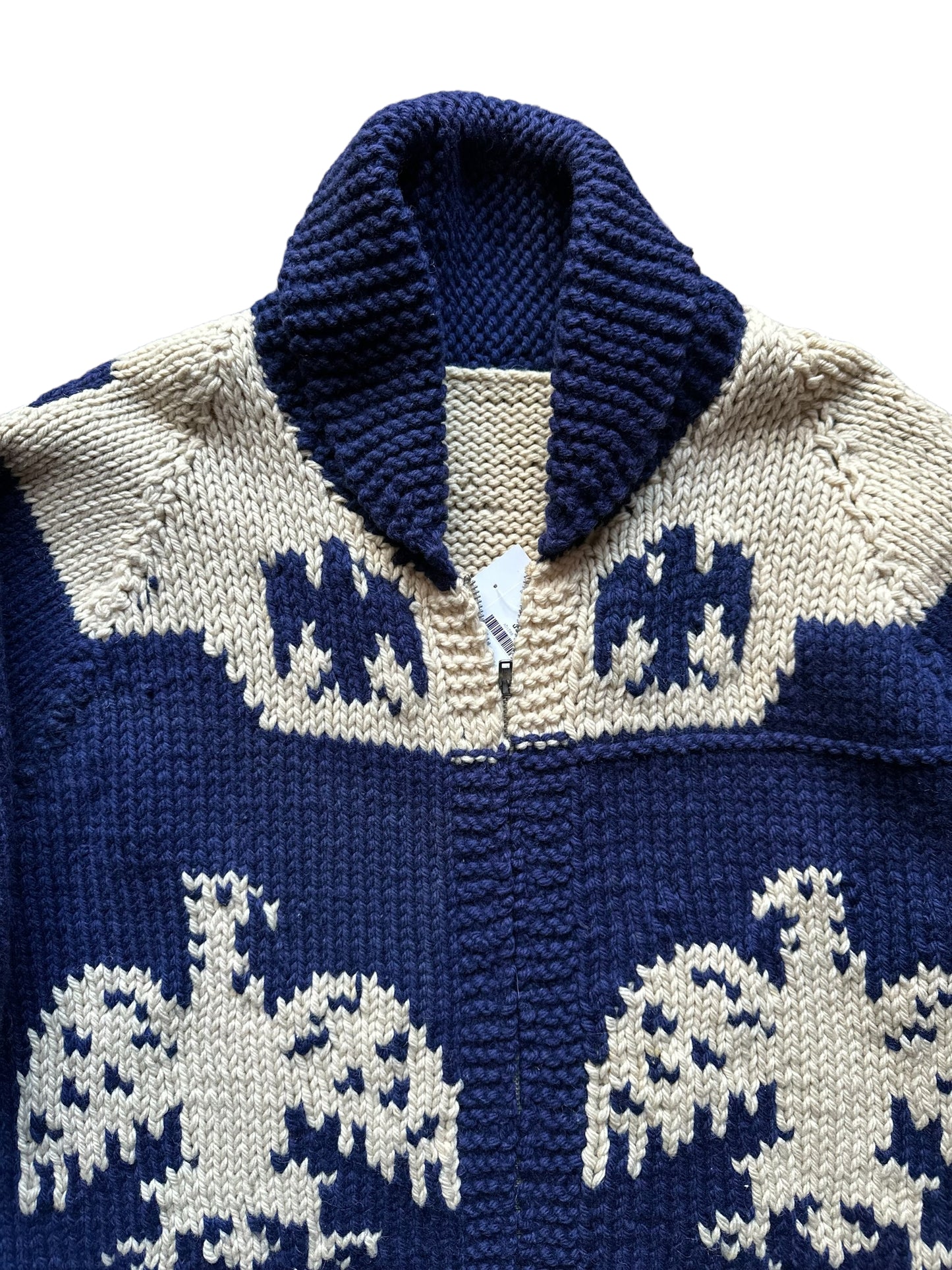 Vintage Thunderbird Cowichan Style Cardigan Sweater SZ L | Seattle Vintage Clothing | Barn Owl Vintage