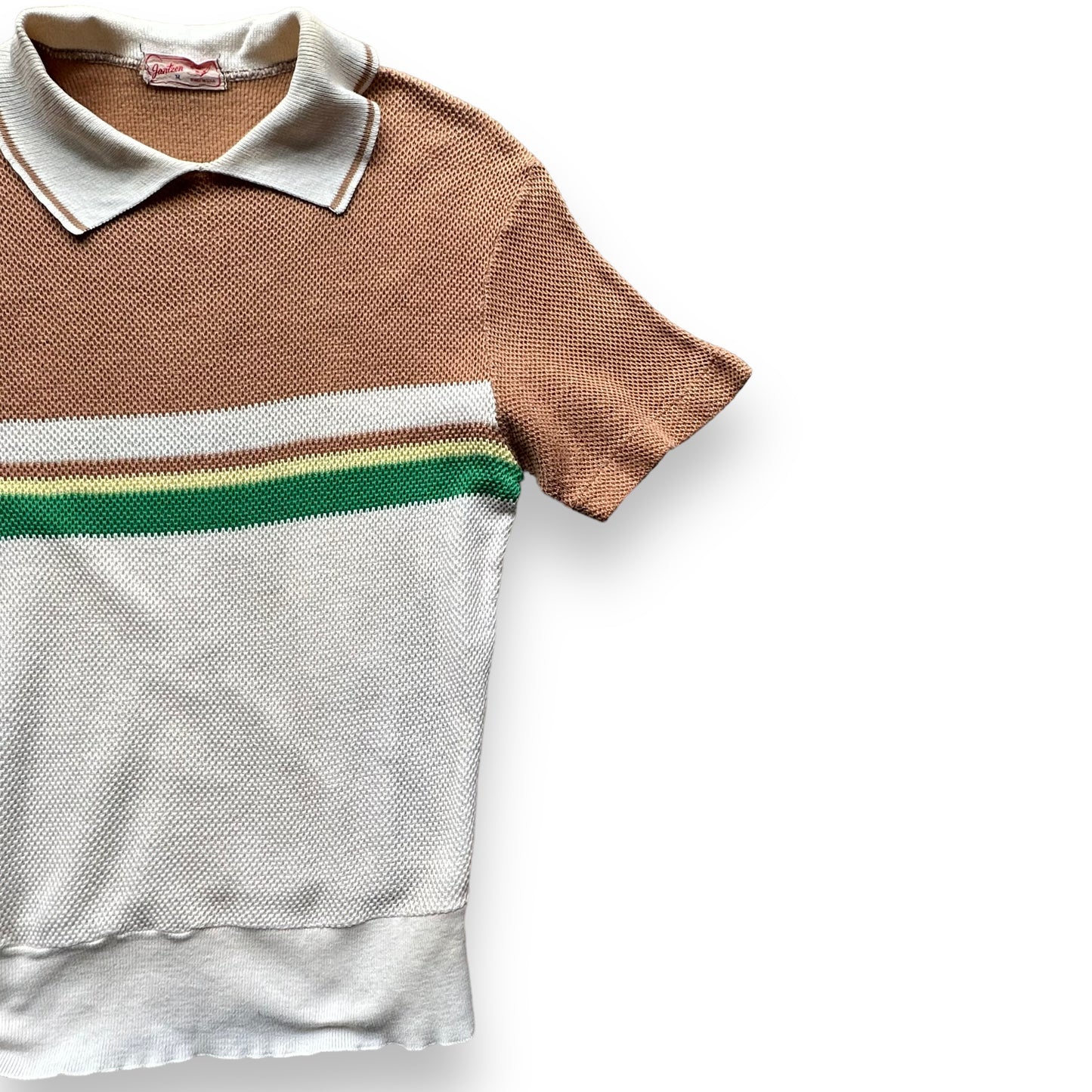 Front Left View of Vintage Jantzen Knit Top Short Sleeve Shirt SZ M | Vintage Jantzen Shirt | Barn Owl Vintage Seattle
