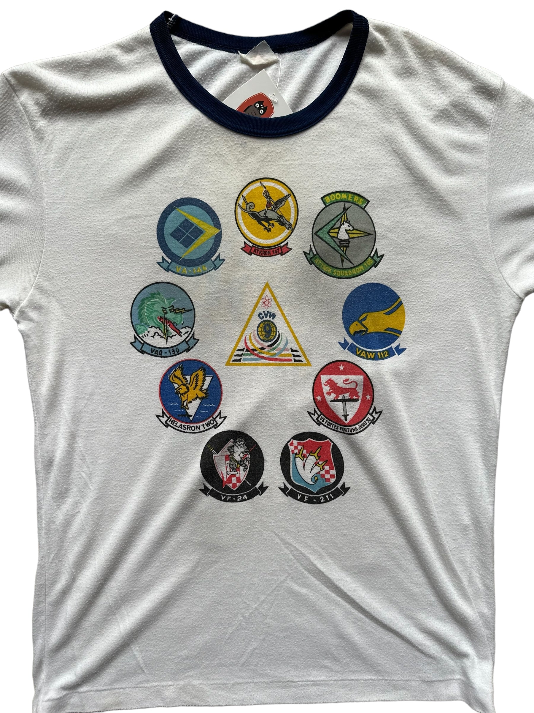 Front View Close Up on Vintage CVW Ringer Tee | Vintage Ringer Tee | Barn Owl Vintage Seattle