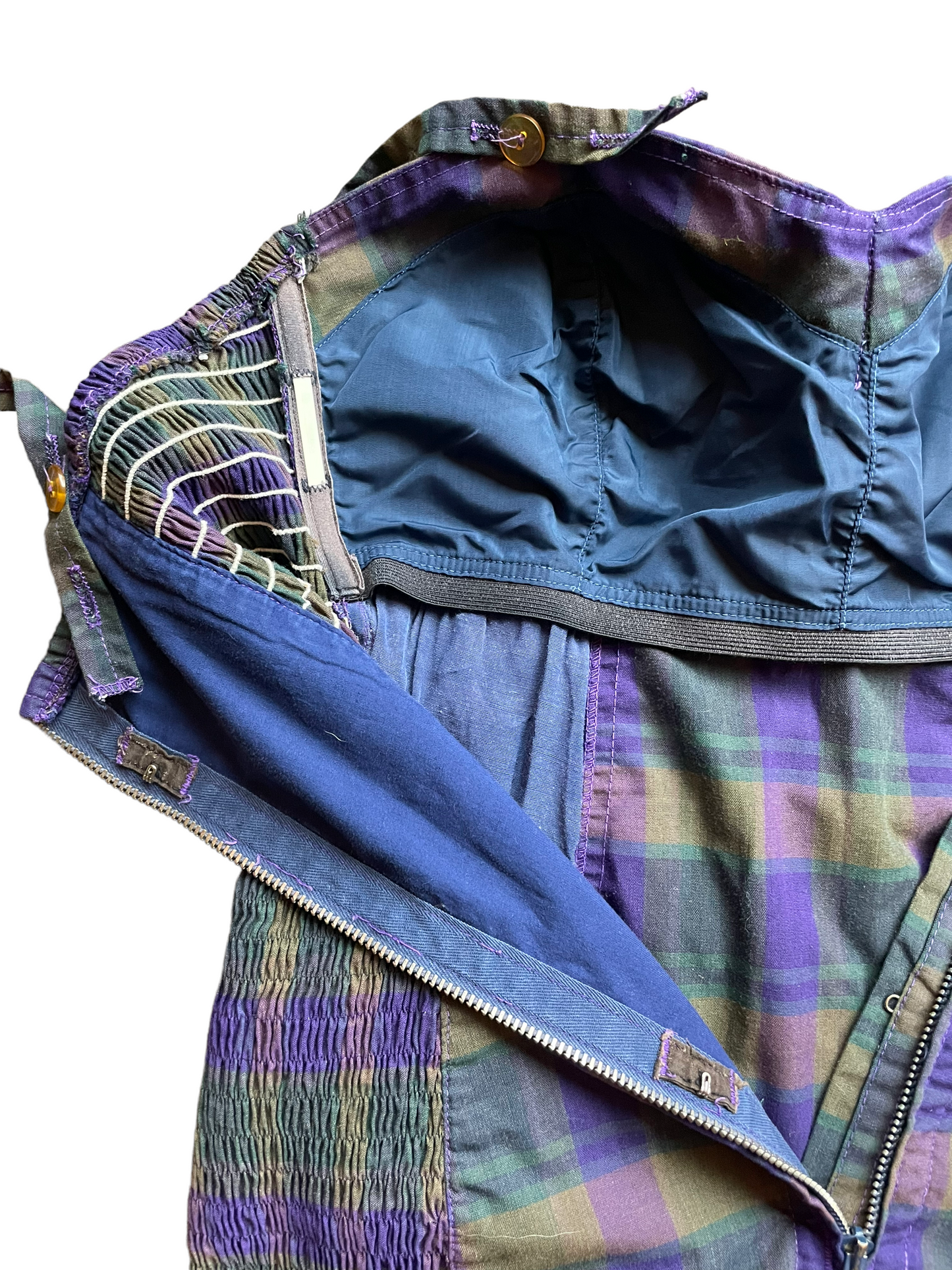 Inside view Vintage 1950s Plaid cotton Swimsuit SZ L | Barn Owl Vintage | Seattle Vintage Swimwear