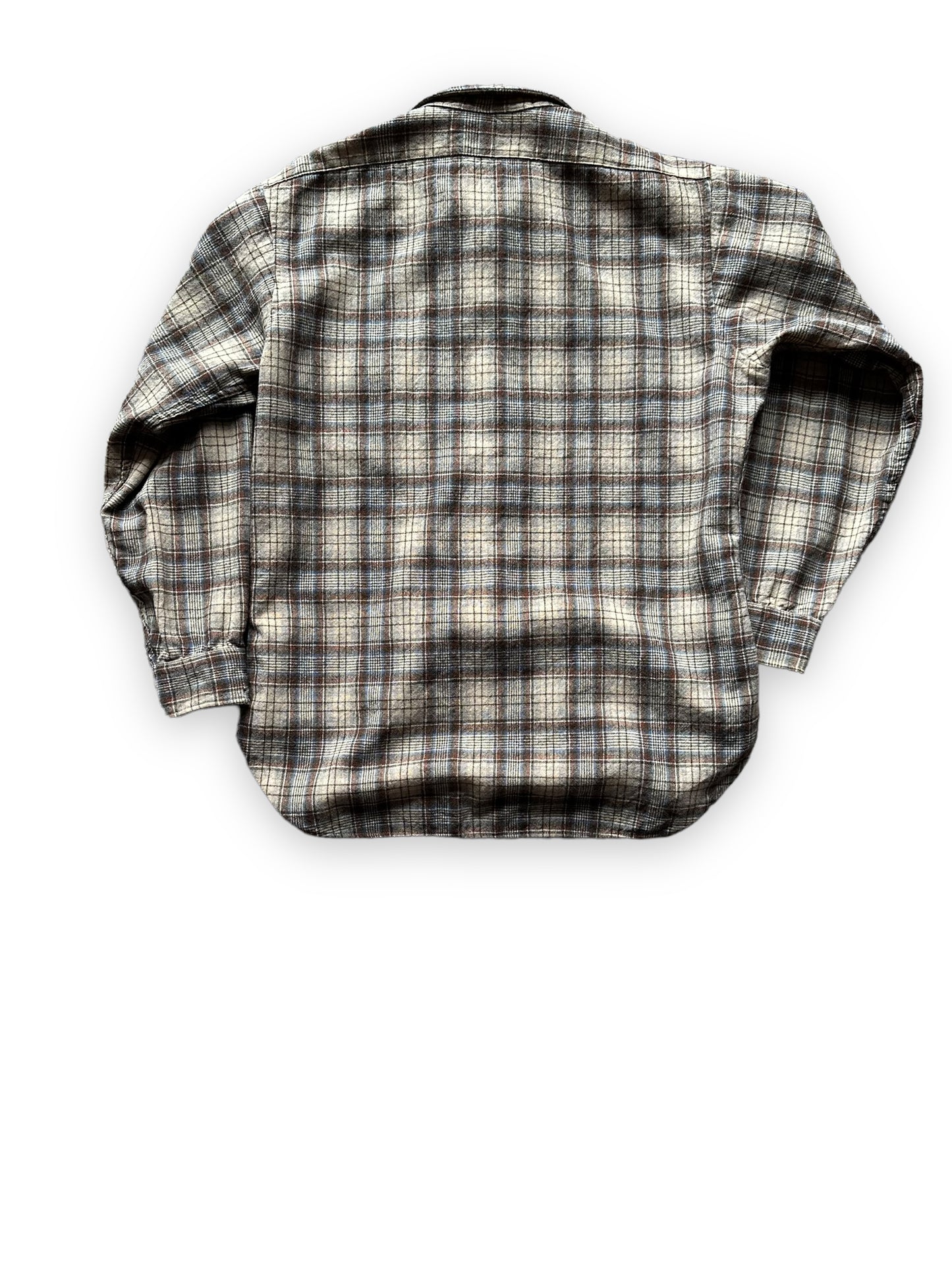 Rear View of Vintage Pendleton Wool Flannel Shirt SZ L | Vintage Wool Workwear Seattle | Barn Owl Vintage