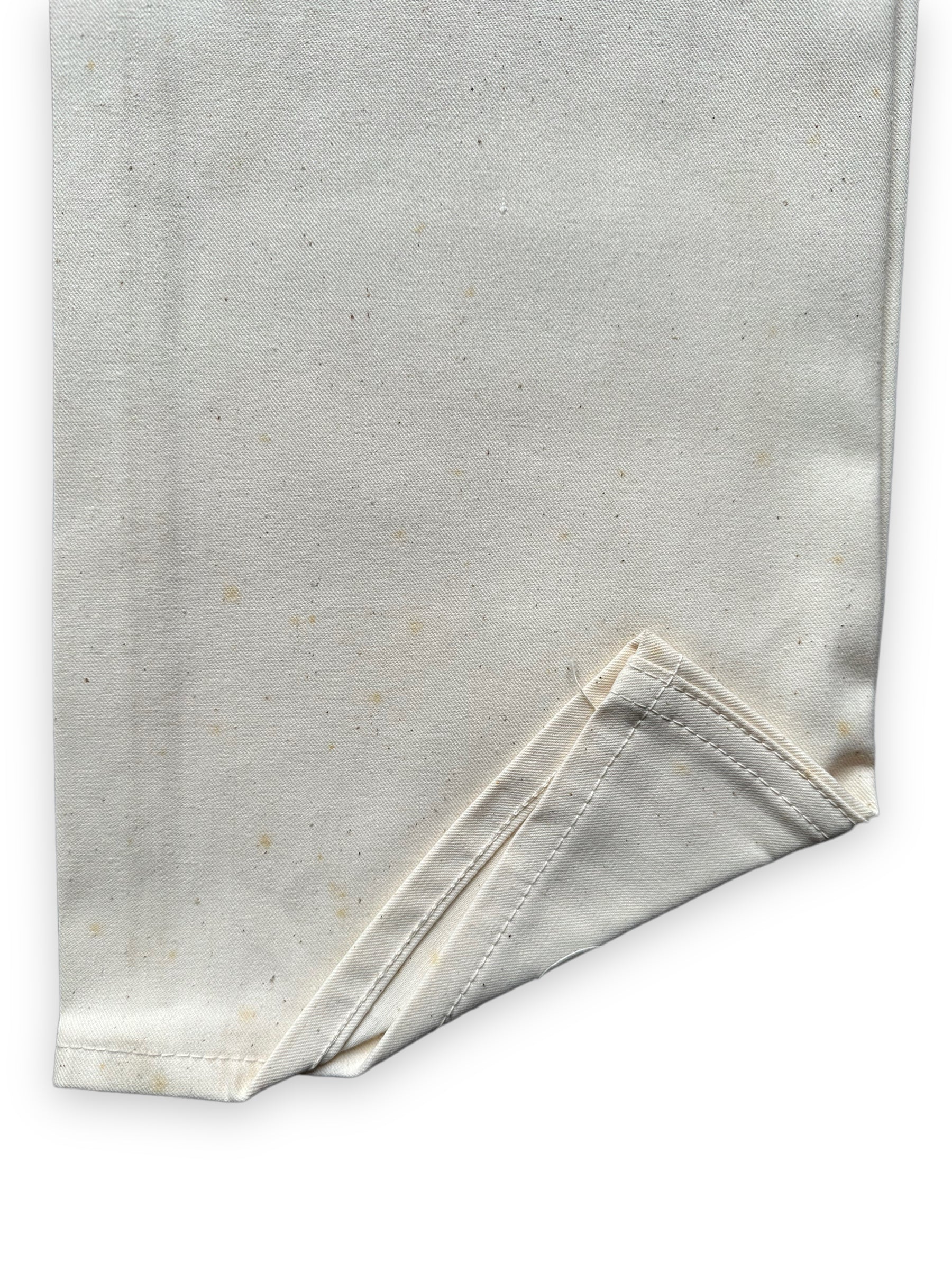 Cuff View on NOS Vintage Carter's Ecru Painters Pants W26T | Vintage Workwear Seattle | Barn Owl Vintage Clothing