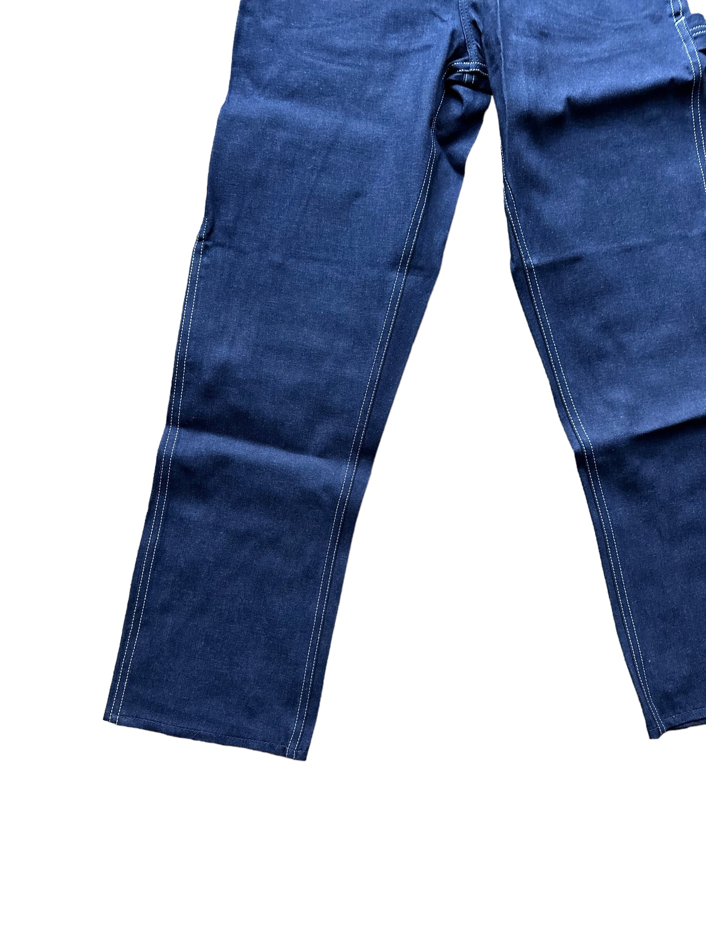 Lower Front Right Leg View of New Old Stock Vintage Carter's Carpenter Dungarees W29 L30 | Vintage Denim Workwear Seattle
