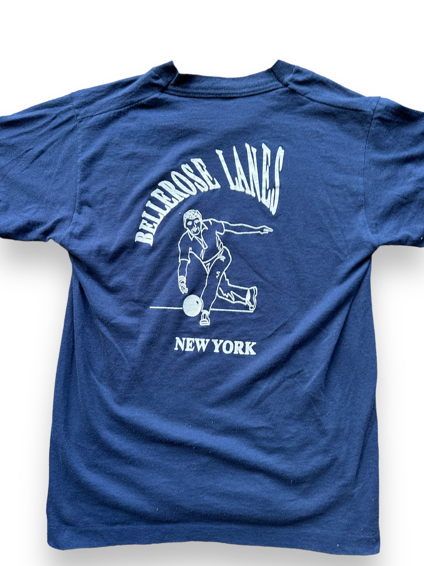 Rear Detail on Vintage Bellrose Lanes Bowling Tee SZ S | Vintage Bowling T-Shirts Seattle | Barn Owl Vintage Tees Seattle