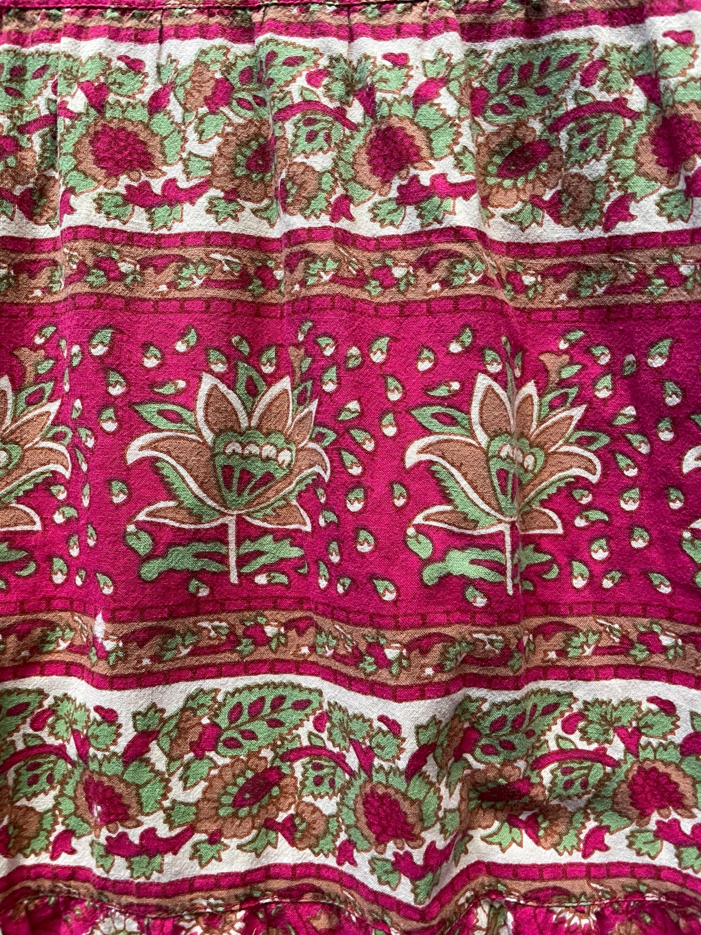 Pattern detail view Vintage 1970s Indian Cotton Dress Sz XL
