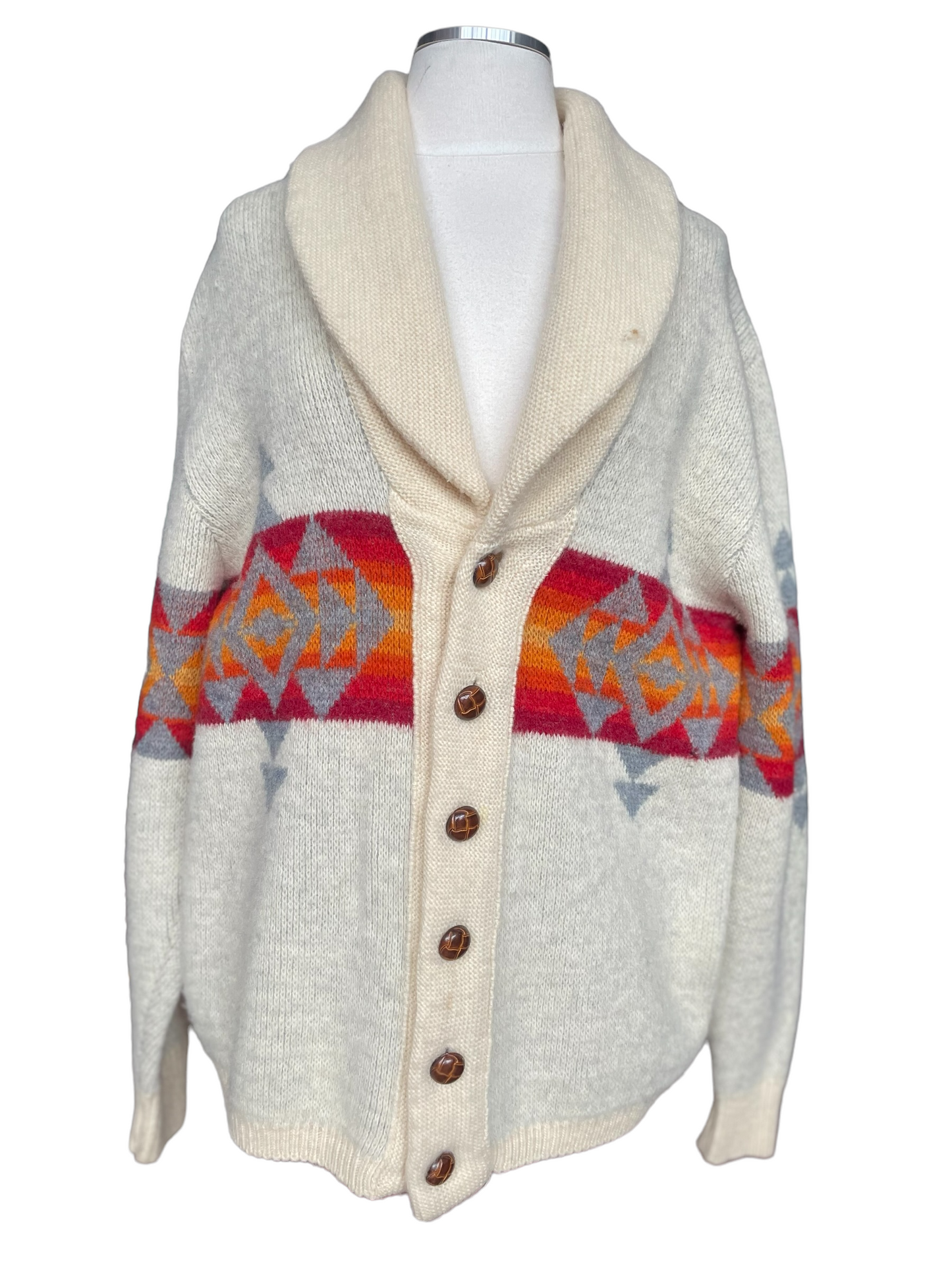 Vintage Pendleton Western Wear Cardigan Sweater | Barn Owl Vintage | Seattle Vintage Sweaters Front full view.