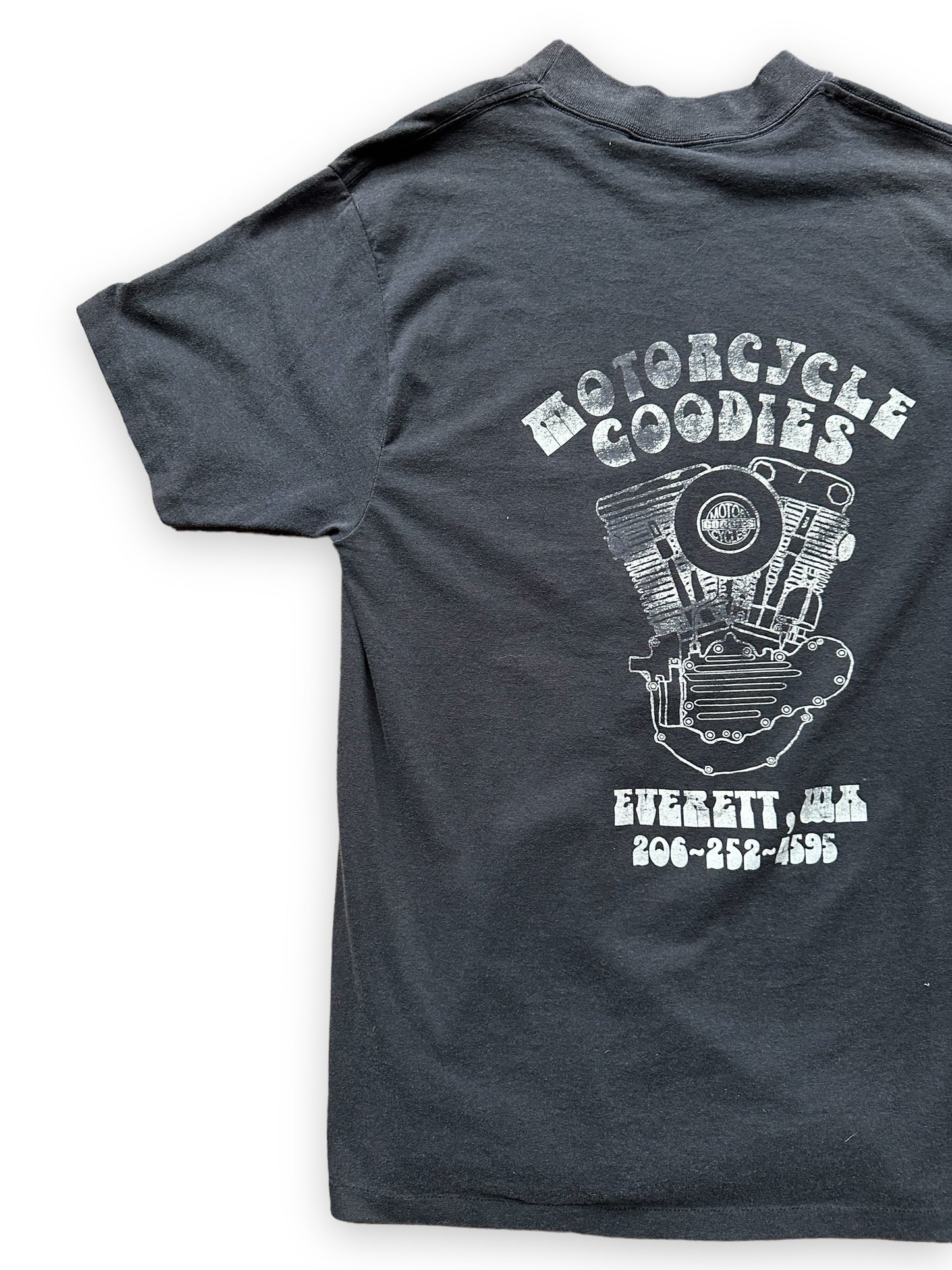 Rear Left Side View on Vintage 1991 3D Emblem Harley Davidson Eagle Tee SZ L | Vintage Single Stitch Harley Tee | Barn Owl Vintage Seattle
